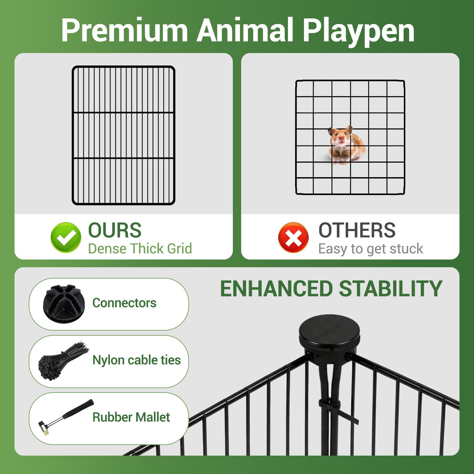 VISCOO Guinea Pig Playpen - Spacious Cage for Small Pets -6