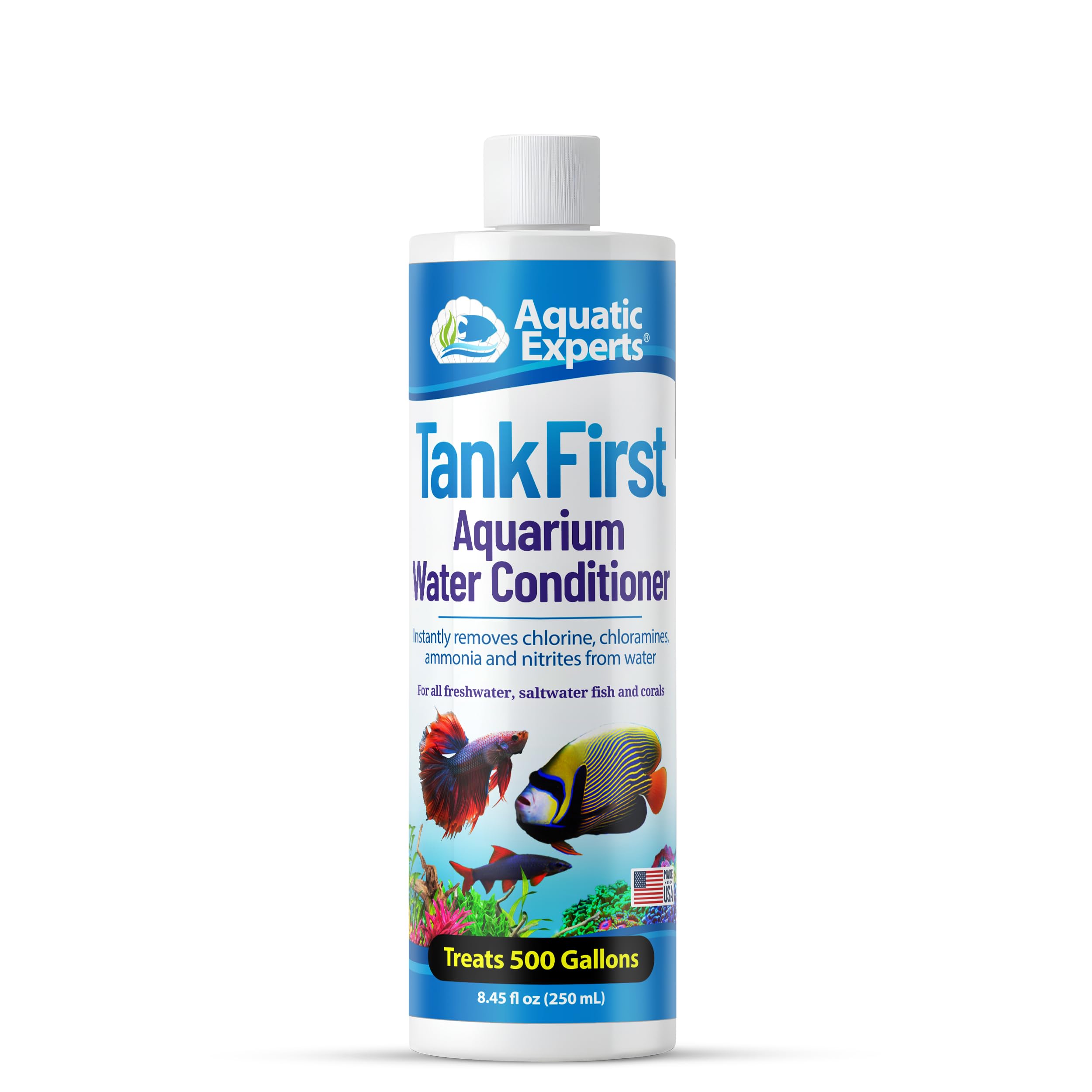 TankFirst Complete Aquarium Water Conditioner - Fish Water Conditioner Instantly Removes Chlorine Chloramines and detoxifies Ammonia from Fish
