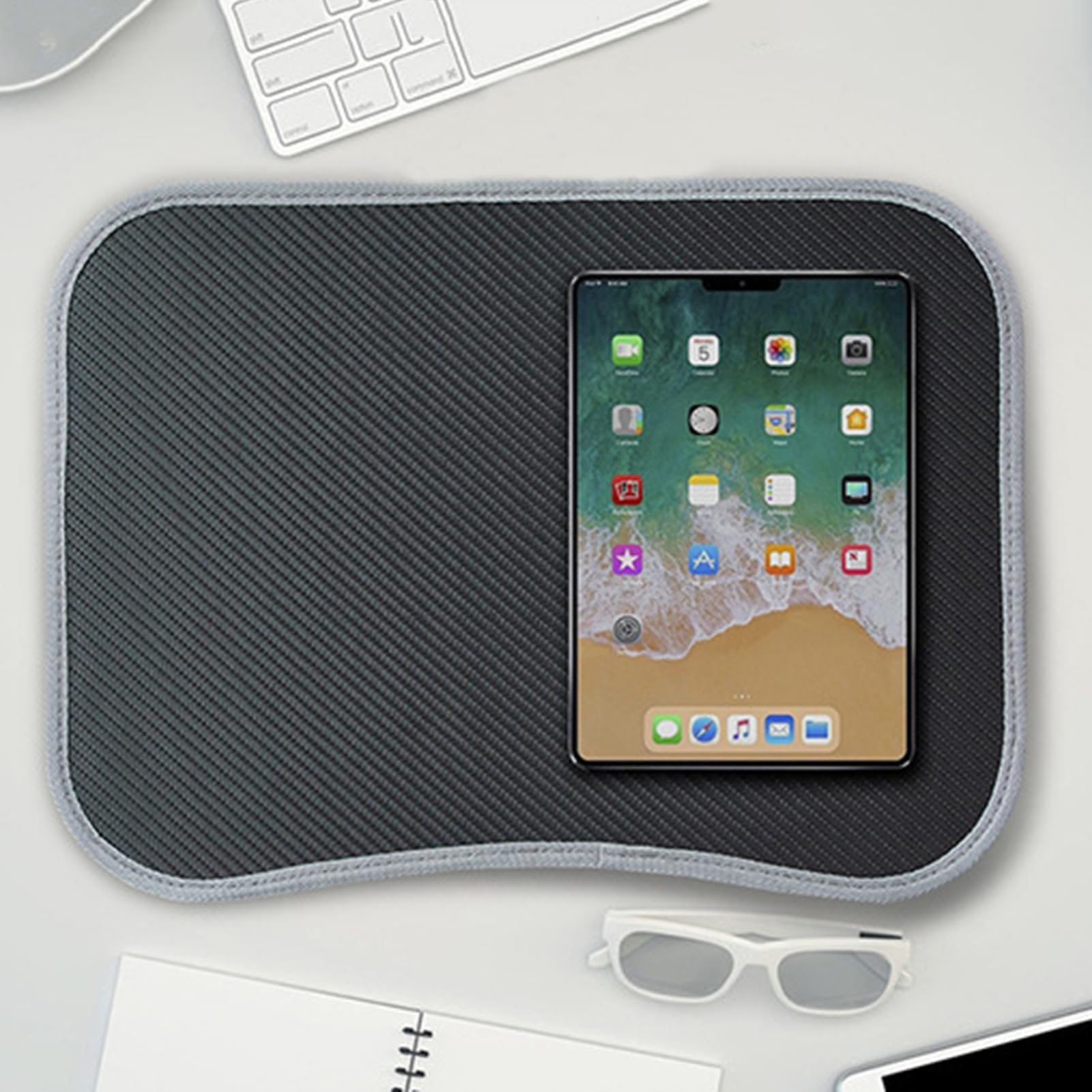 Przenośne biurko na laptopa – składany stół do pisania z wyściełaną tacą i uchwytem do łóżka, sofy, gier, biura, domu, nauki, pracy, czytania, przenośna stacja robocza