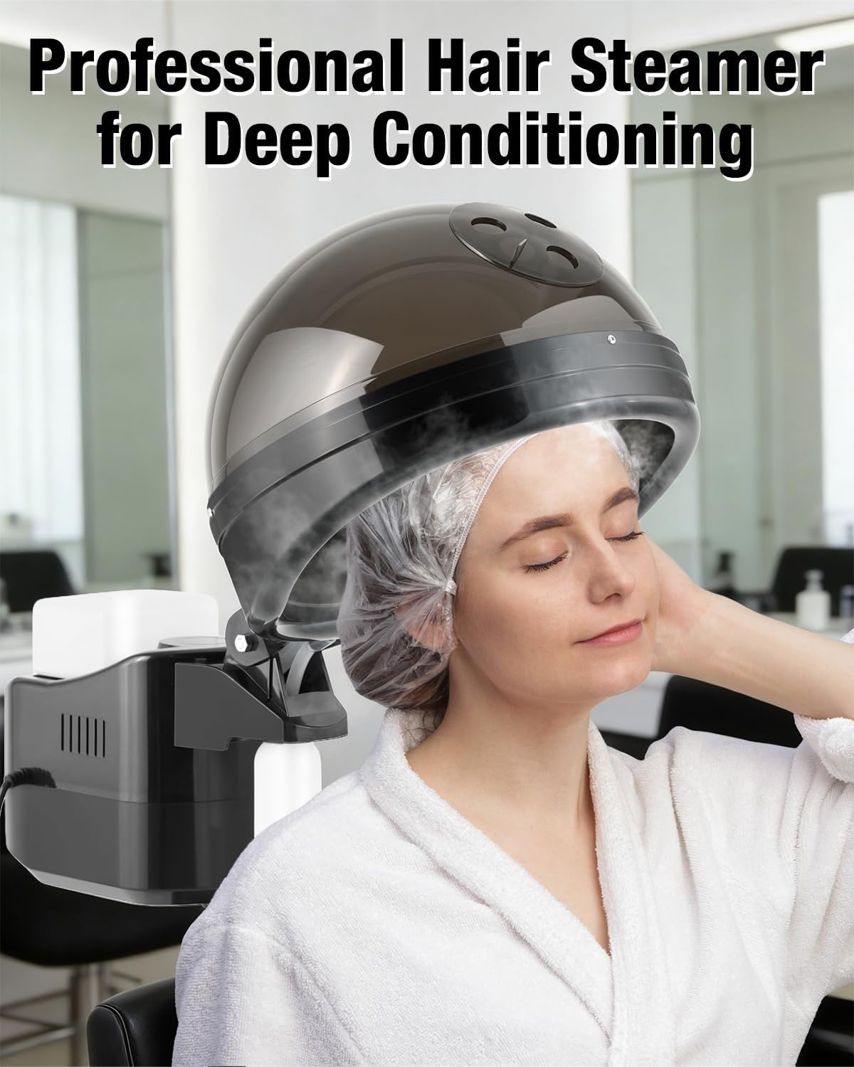 NOT TESTED…Professional Hair Steamer Adjustable Height Standing Hair Steamer with Timer Hair Steamer, Suitable for Spas,Hair Salons, and Home Use