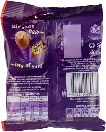 Cadbury Cream Egg Minis Bag 89 g (Pack of 22)