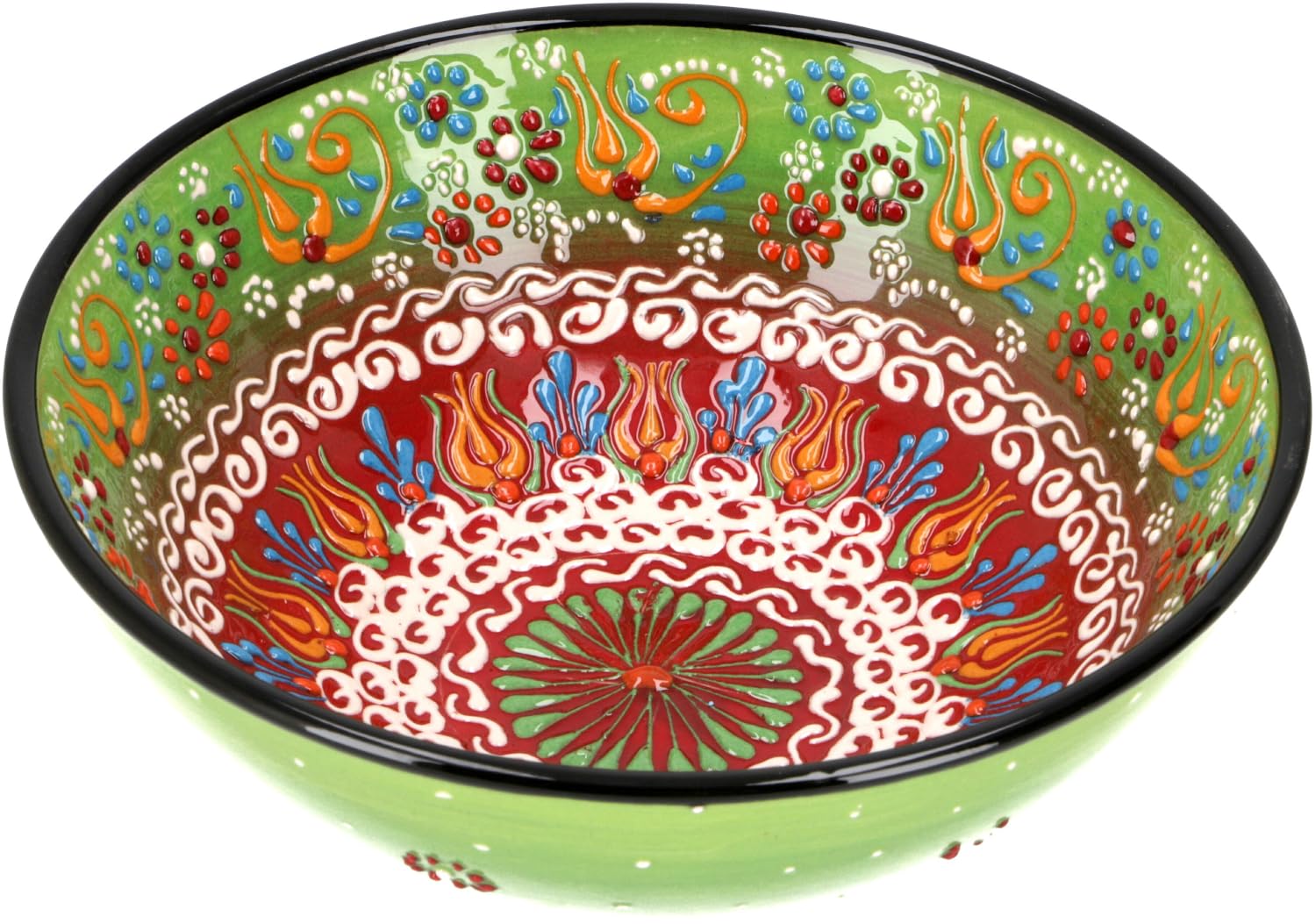 GURU SHOP 1 Stk. Orientalische Keramikschüssel, Schale, Müslischale, Handbemalt - Ø 21 cm/Modell 1