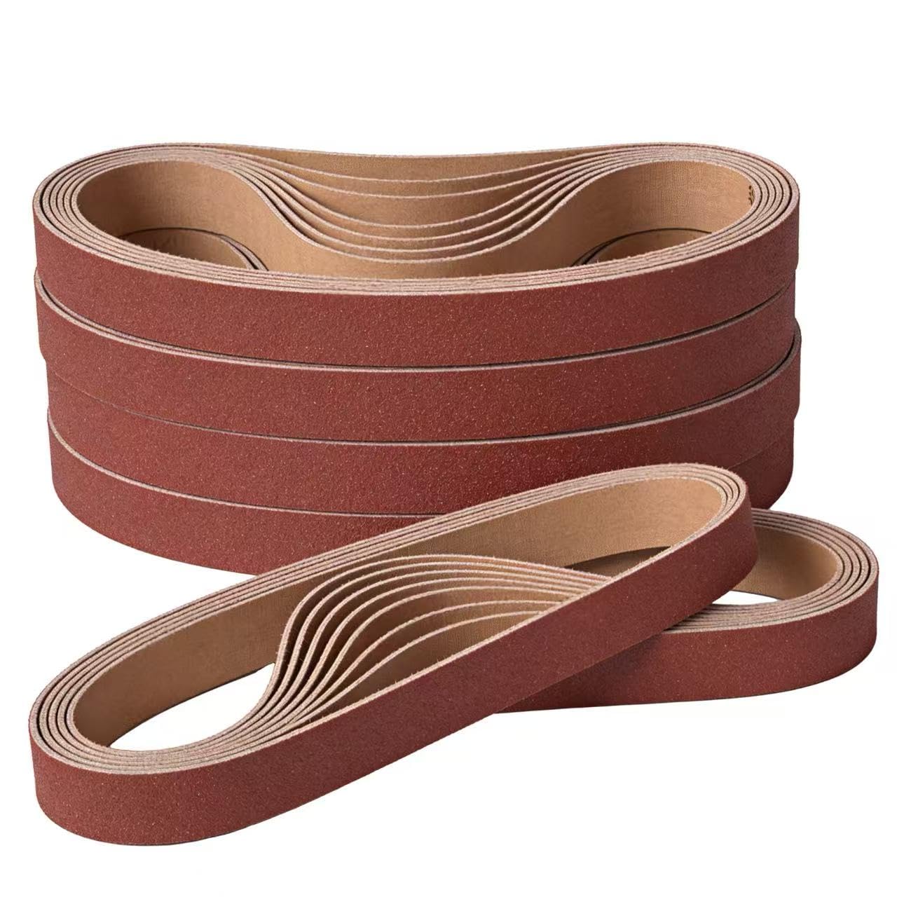 24 Pack 3 x 21 Inch Sanding Belts, Aluminum Oxide（6 Each of 40 80 120 240 Grits）, for Woodworking Polishing, Belt Sander Paper