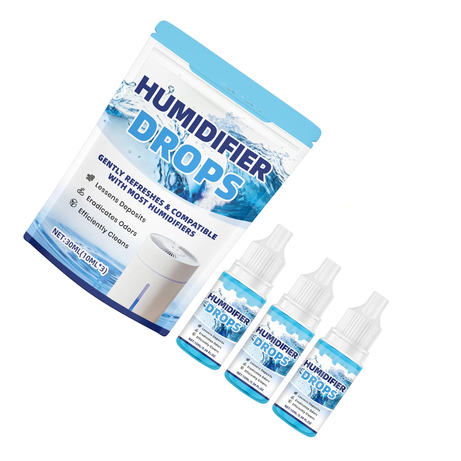 GMBYLBY 3Pcs 10ml Humidifier Cleaner Remove Water Scale for Freshness Air Water Container Maintenance Accessories Removal Cleaner for Humidifier
