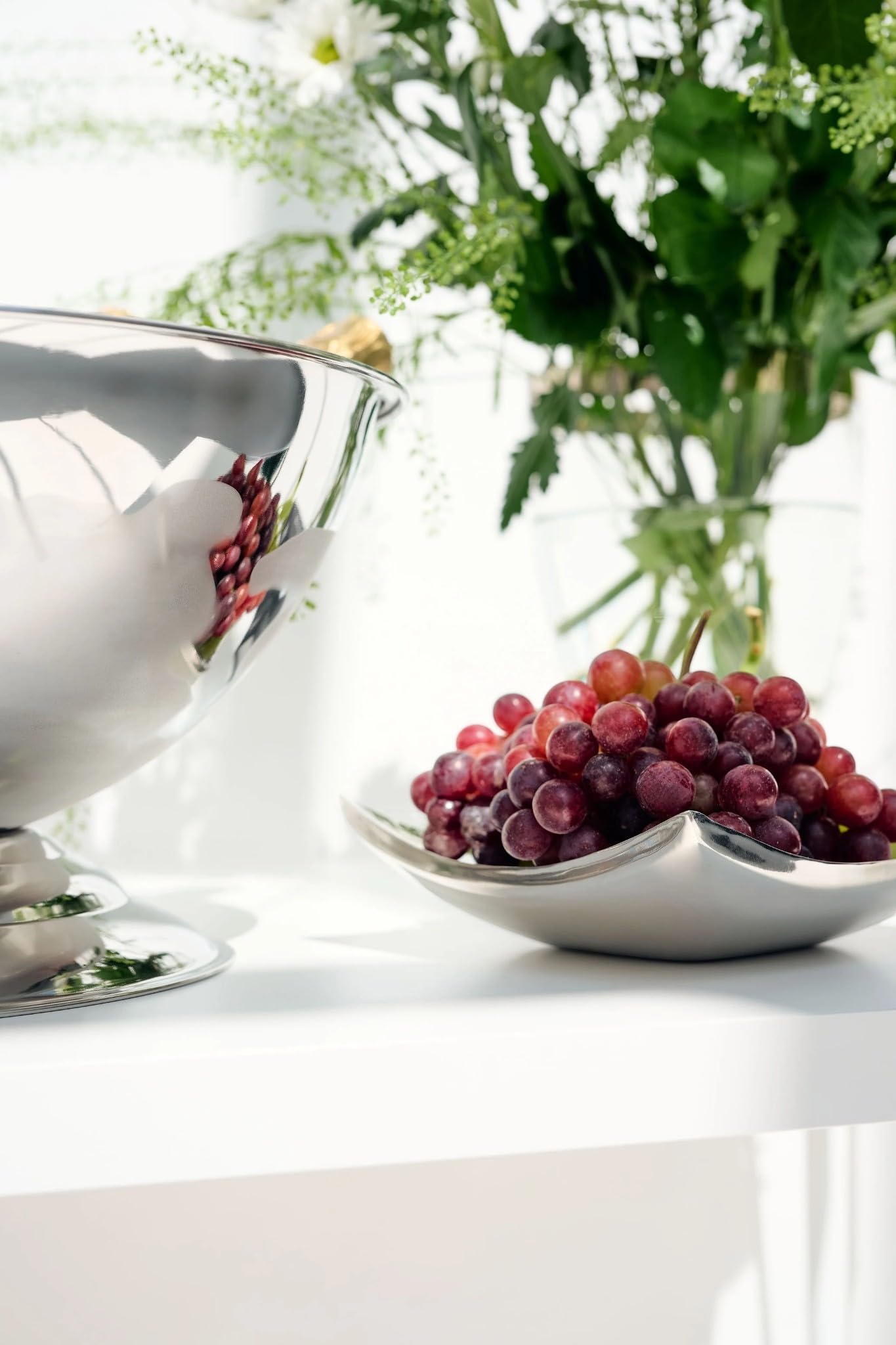 EDZARD Bol Dallas (19 x 19 cm) carré en acier inoxydable poli miroir décoratif bol à fruits, Argenté