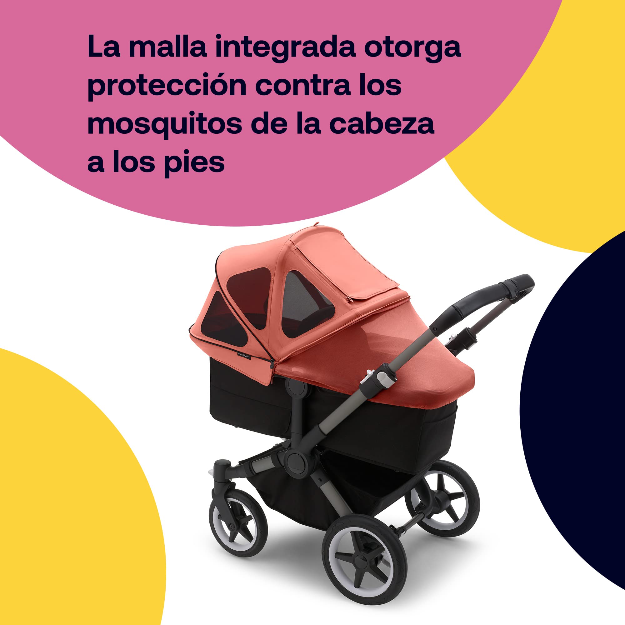 Capota ventilada Bugaboo Donkey, Extensible para una cobertura adicional y una protección solar óptima, Repele el agua, Compatible con Todos los Carritos Bugaboo Donkey, Sunrise Red