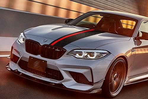 Miniatura 8 de x xotic tech Calcomanía gráfica de vinilo de 7 pulgadas de ancho, diseño de rayas de Rally Racing para automóvil, fibra de carbono 5D negro