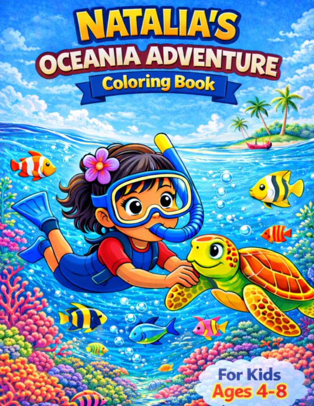 Natalia’s Oceania Adventure Coloring Book: Fun Ocean Animals Coloring Book | Dolphins, Turtles, Fish and Underwater Adventures