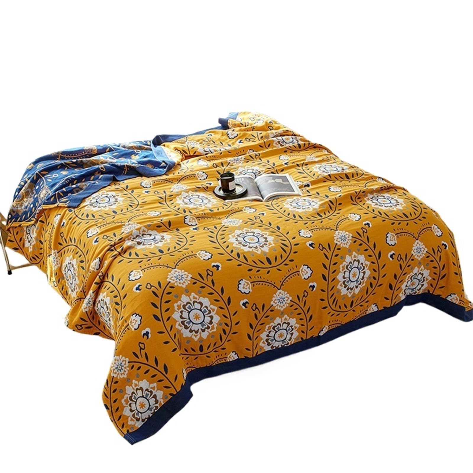 HKSDKABOP Muslin Throw Blanket Multicolor Multiple Sizes(Color2,230x250cm)