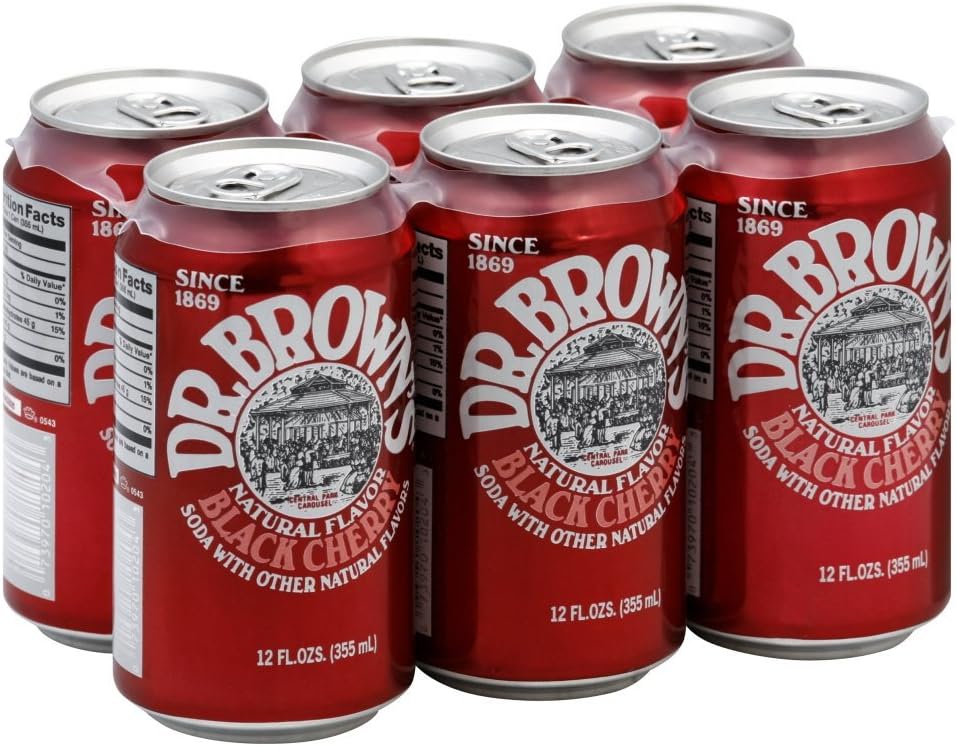 Dr Browns Soda Black Cherry, 12 Fl Oz (Pack of 6)