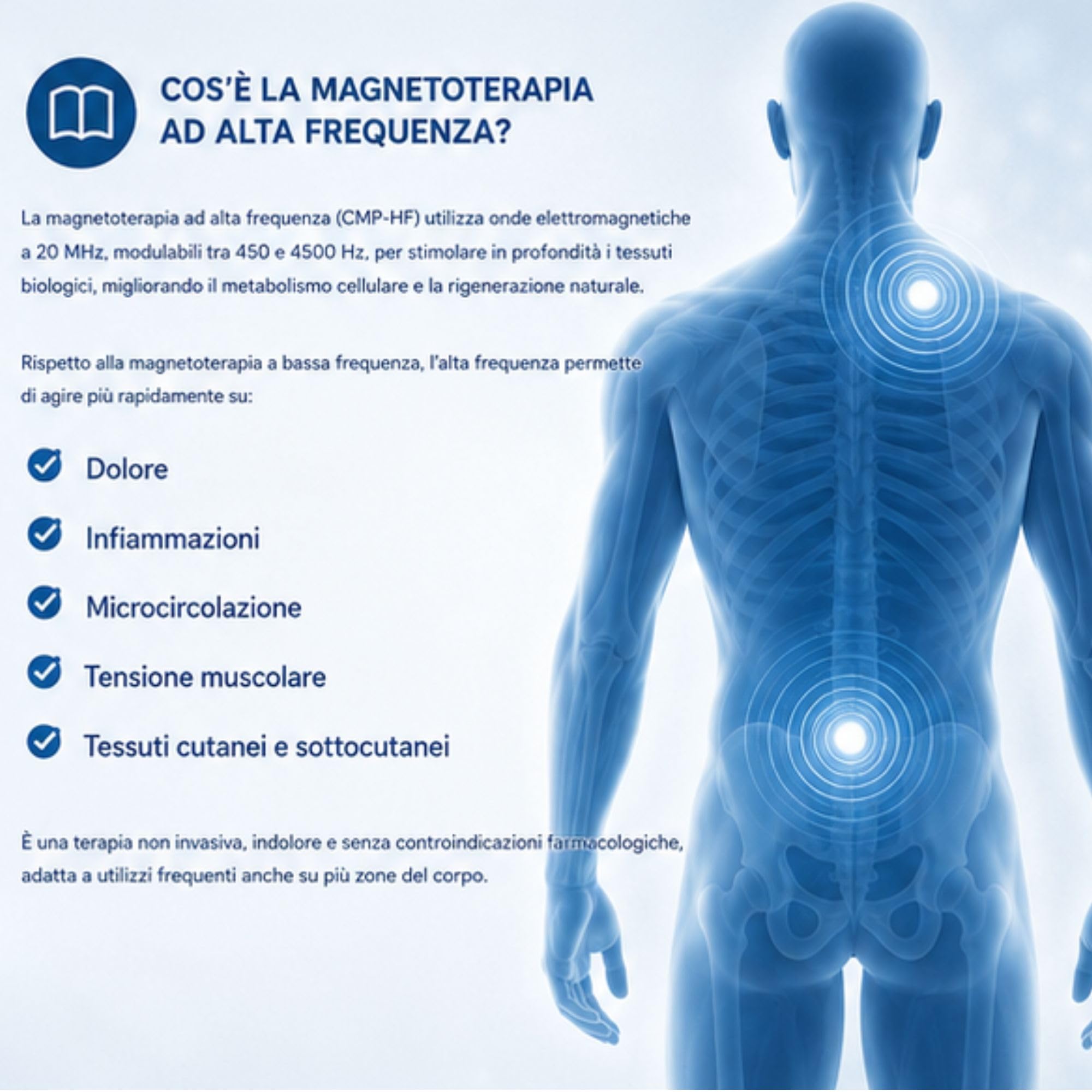 Pulse Mini Dispositivo Medico per Magnetoterapia Domiciliare ad Alta Frequenza - Fascia Elastica Inclusa per il Trattamento di Fastidi Articolari e Muscolari