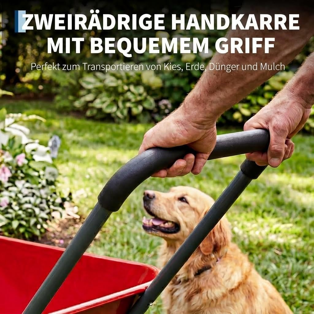 Brouette De Jardin 2 Roues 272 kg – Chariot Utilitaire avec Bascule Rapide