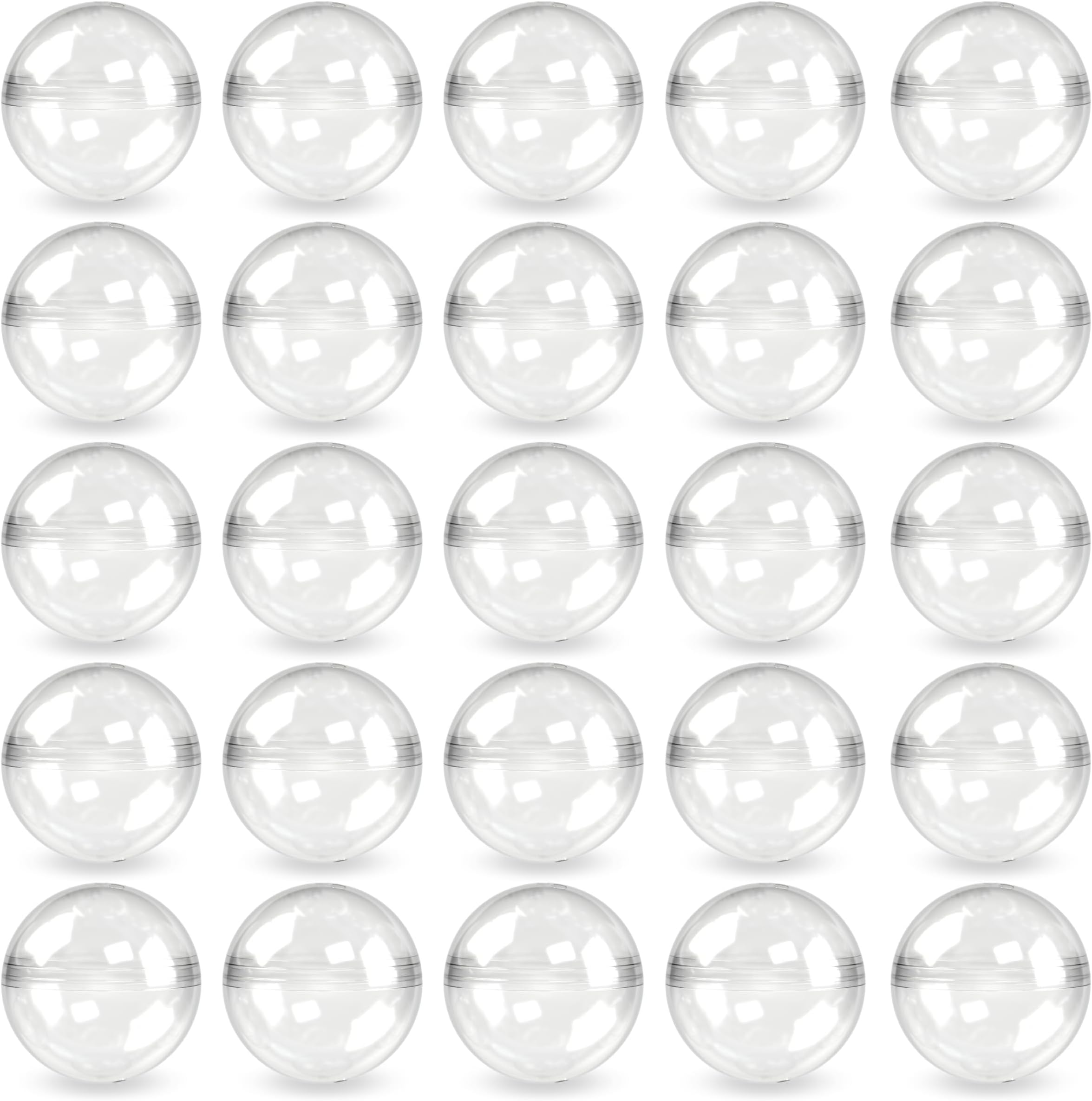 Capsule Vending Machine Round 50 pcs 1.1 inch (28mm) - Gumball Machine Capsules Bulk Clear Container - Easter Basket Stuffers Birthday Gifts Pinata Stuffers DIY Craft Supplies - Clear Capsules Empty