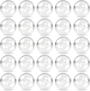 Capsule Vending Machine Round 50 pcs 1.1 inch 28mm - Gumball Machine Capsules Bulk Clear Container - Easter Basket Stuffers Birthday Gifts Pinata Stuffers DIY Craft Supplies - Clear Capsules Empty