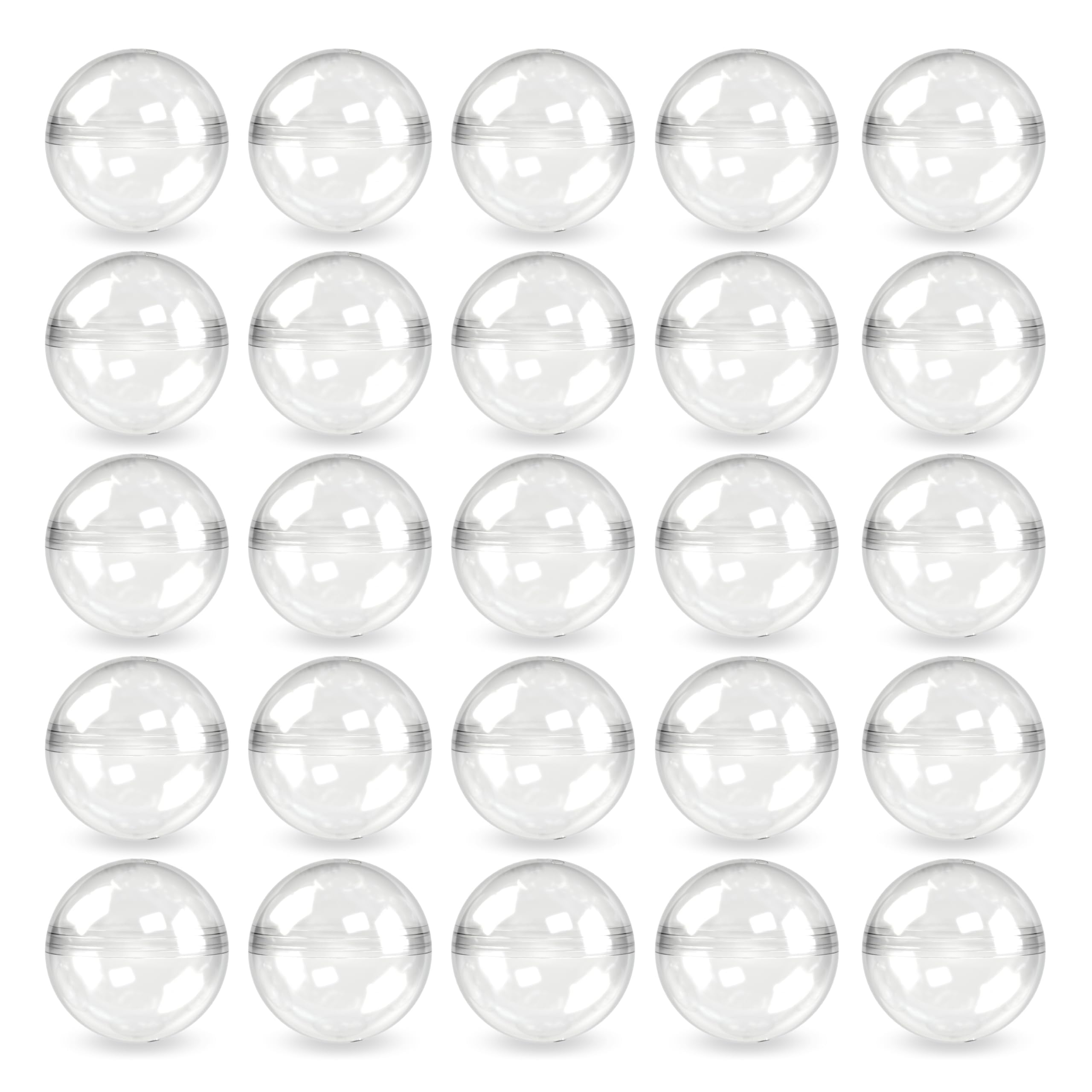 Capsule Vending Machine Round 50 pcs 1.1 inch (28mm) - Gumball Machine Capsules Bulk Clear Container - Easter Basket Stuffers Birthday Gifts Pinata Stuffers DIY Craft Supplies - Clear Capsules Empty