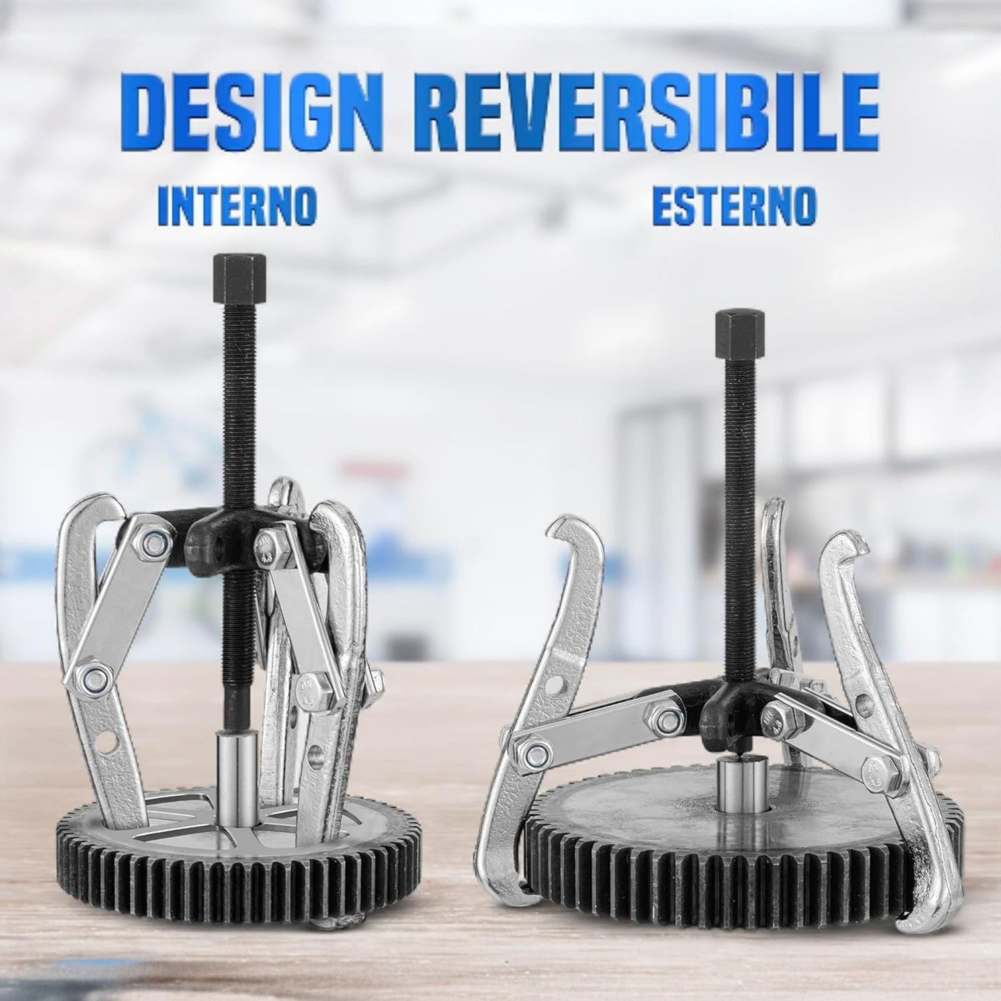 topolenashop Estrattore a 3 Ganasce Reversibili 75/100/150 mm (6") | Kit Rimozione Cuscinetti, Pulegge, Volani, Dischi Freno | Strumento Professionale per Impieghi Gravosi 02271