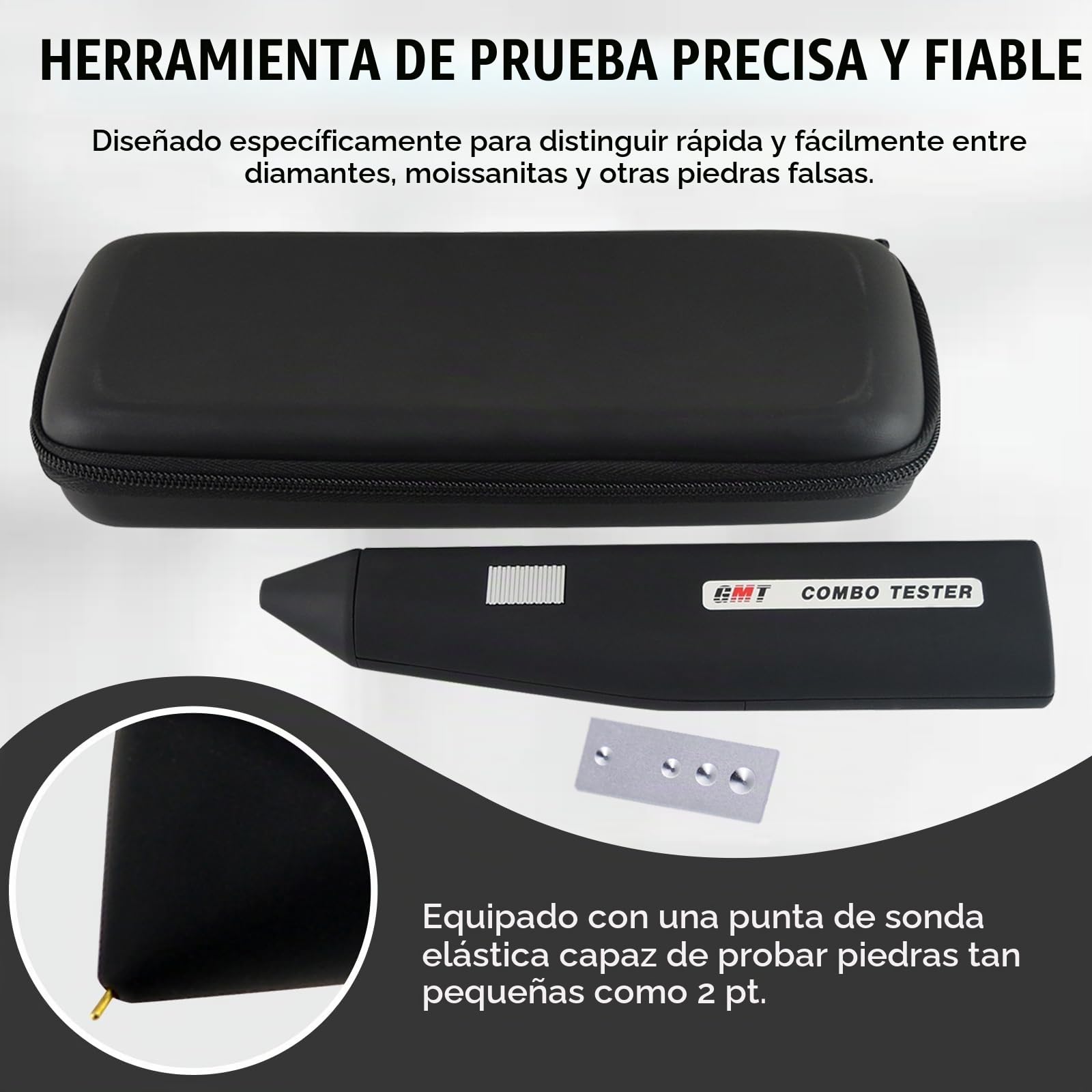 Kit de Herramientas de Selección de Probador de Joyas de Gemas Combinadas de 2 Puntos Para Profesionales, Selector de Joyas, Diamantes, Moissanita, Metal, Piedras Preciosas, Selector Novato