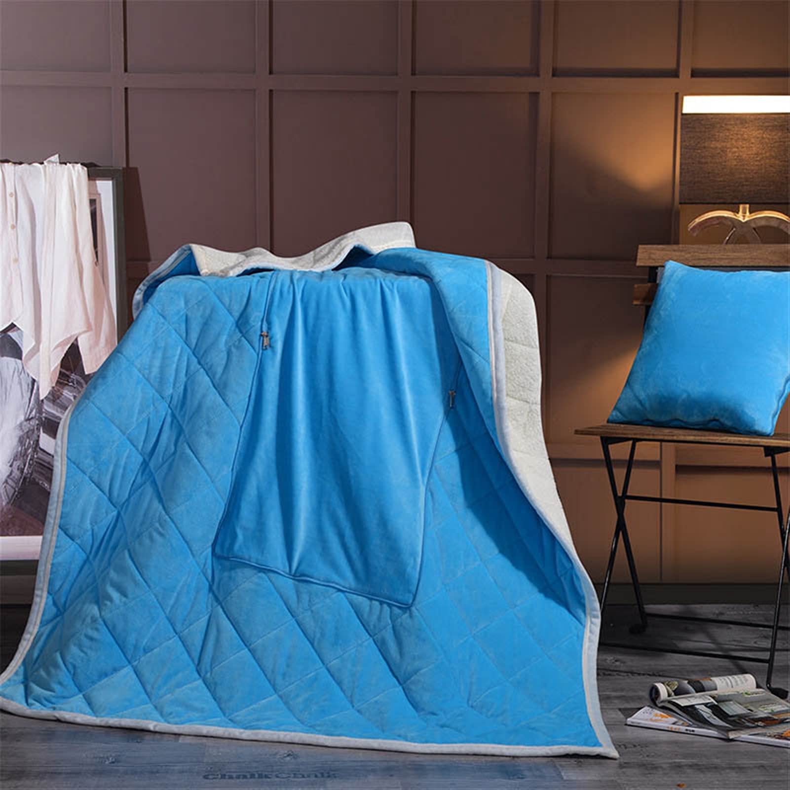 Couverture pliable 2 en 1 chaude en cachemire pour canapé de maison