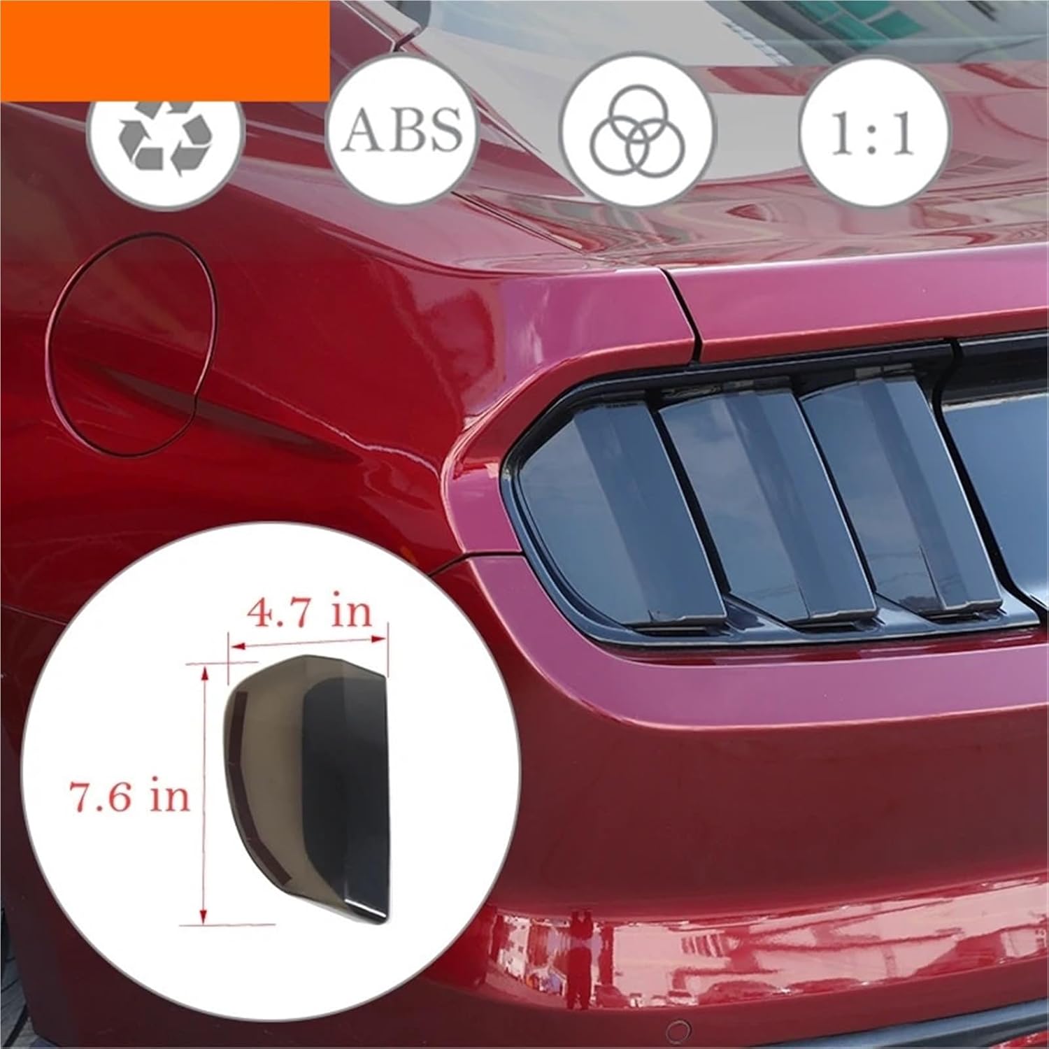 ABS Car Rear Tail Light Lamp Decoration Cover Trim Stickers Compatible For Ford Mustang 2015 2016 2017 Taillight Cover Accessories