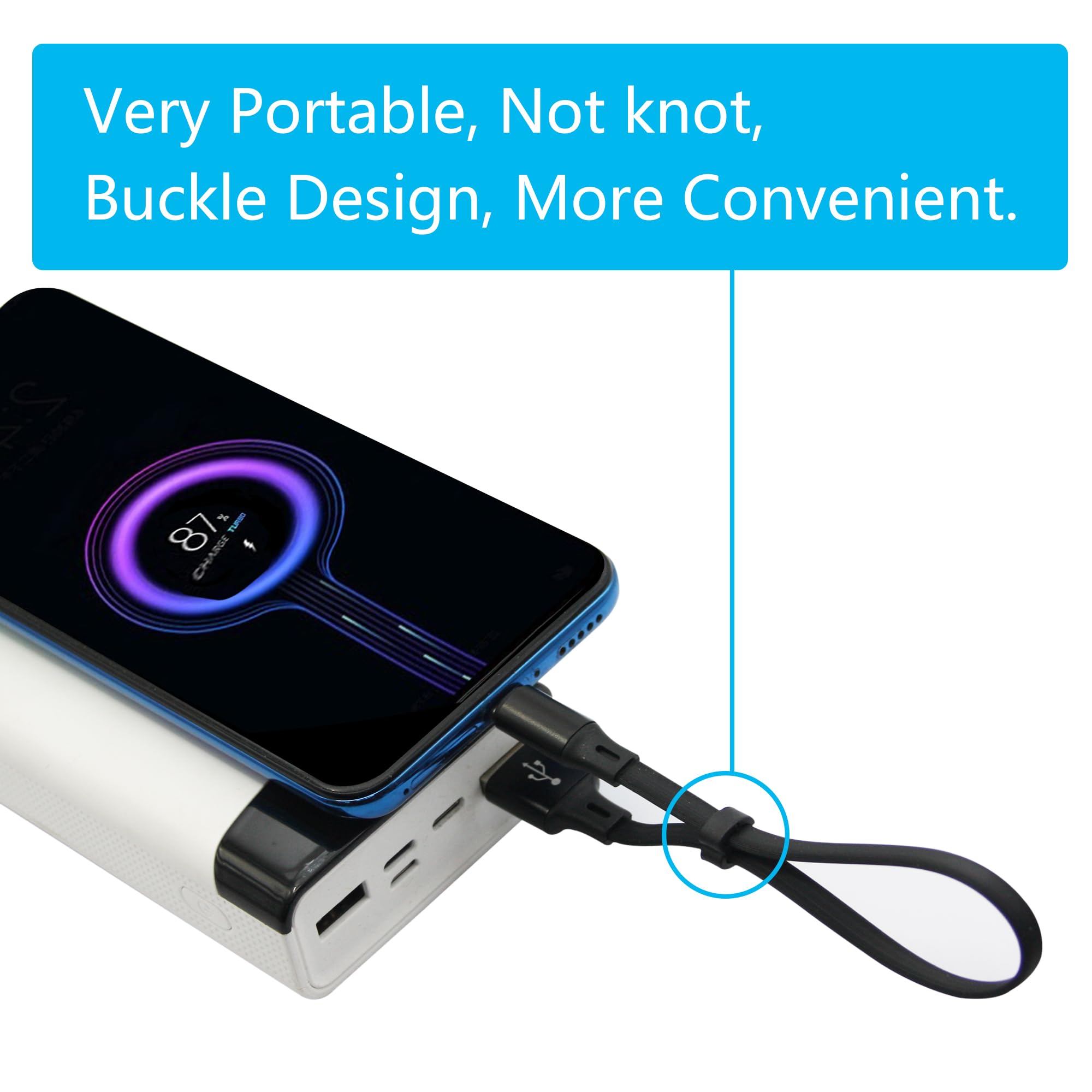 Riertostng Cavo Dati Corto USB C Di Ricarica 10 Pollici, Cavo Piatto Da USB A A - Foto 10