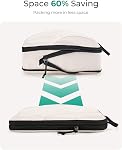 BAGSMART Cubes d'emballage de compression pour le voyage, 6 Ensemble de cubes d'emballage de voyage pour valises, organisateurs de valises de compression, organisateurs d'empaquetage léger Opal blanc