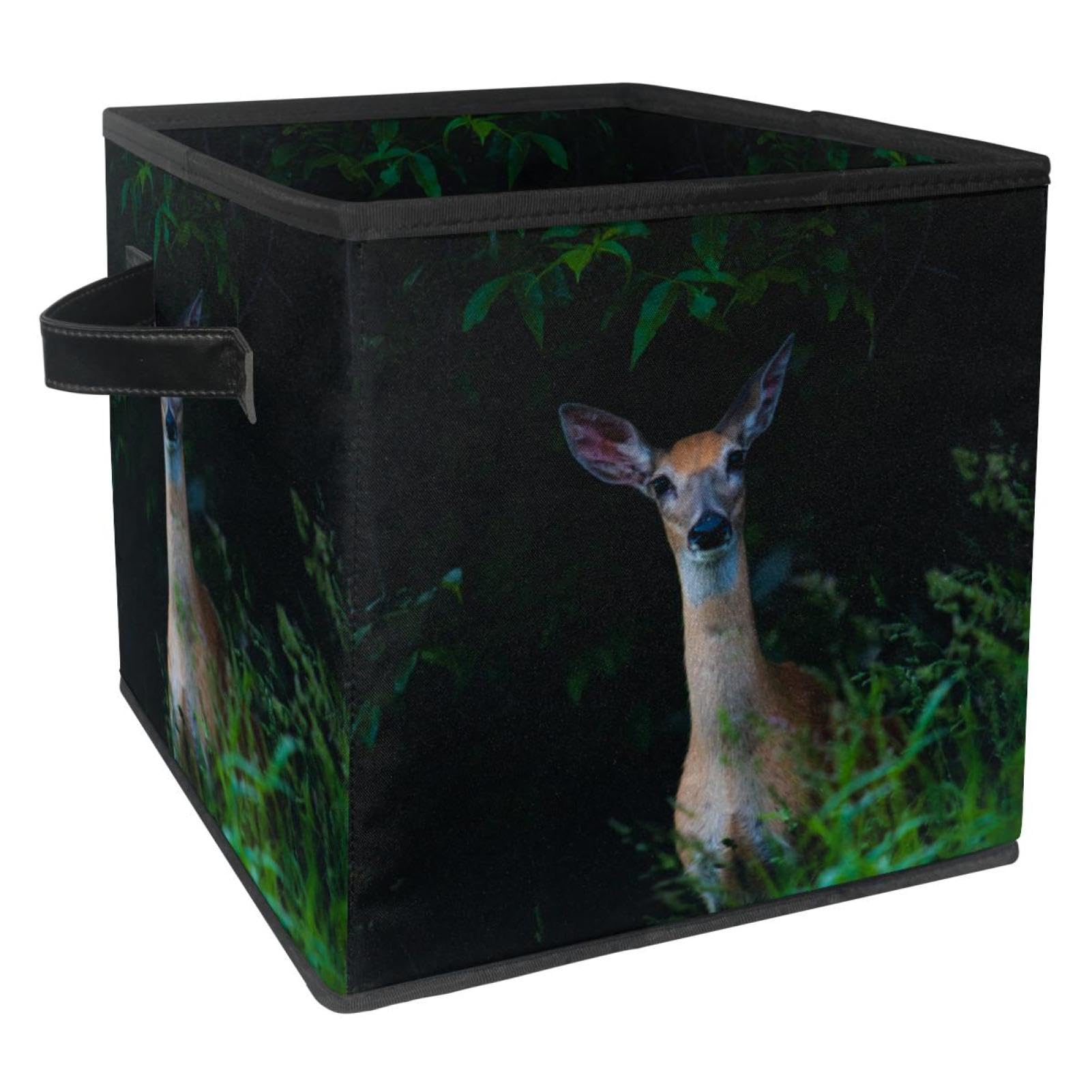 Organisateur de jouets et vêtements en tissu cube pliable cerf pour étagère chambre enfant