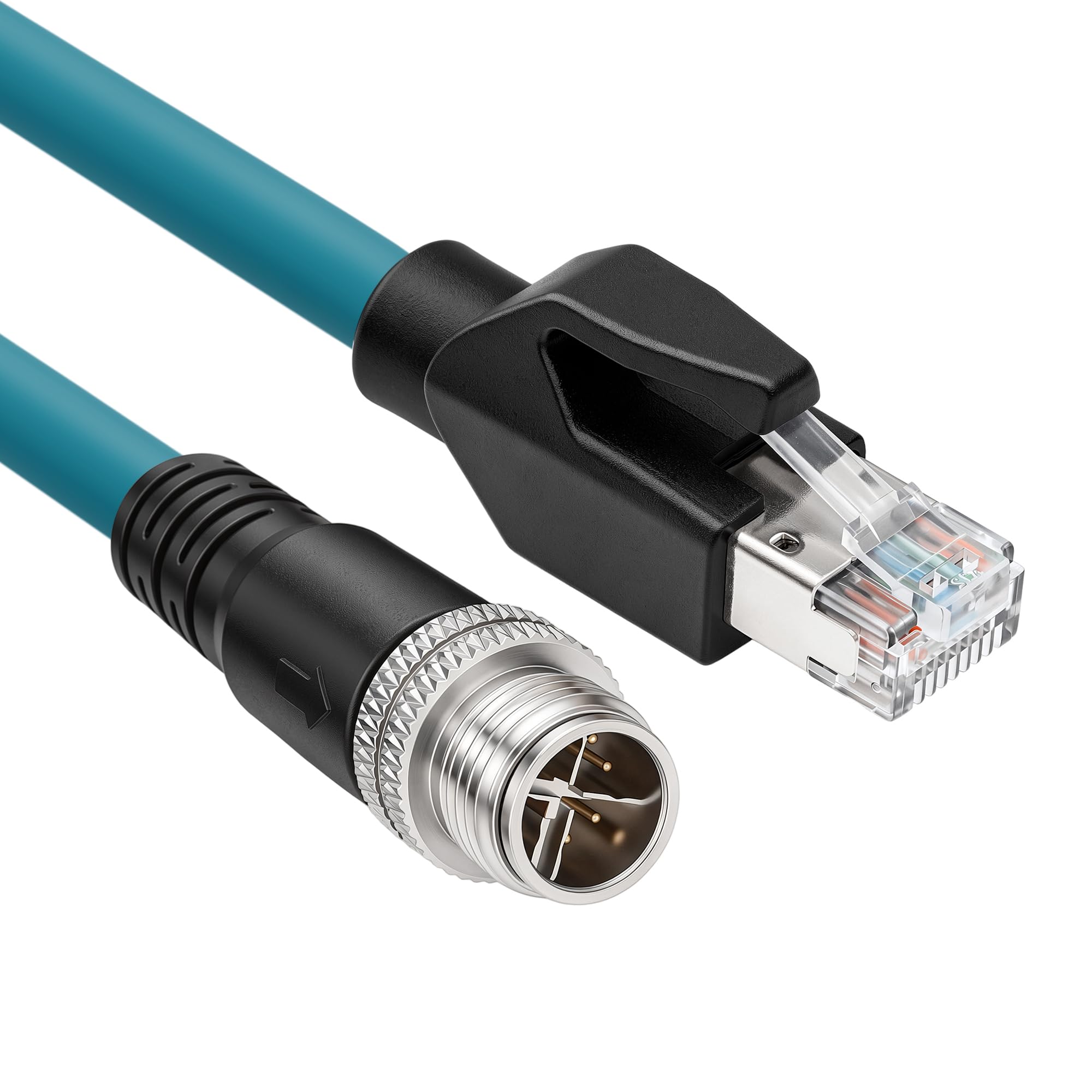 SZRMCC M12 8 Position X-Code macho para RJ45 Ethernet Network Cat