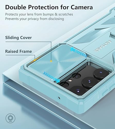 Miniatura 3 de FNTCASE Funda para Samsung Galaxy S23-Ultra S22 Ultra Funda de protección a prueba de golpes de grado militar con soporte y carcasa de TPU