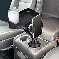 Vista 9 de Bandeja portavasos, bandejas para automóvil para comer, bandeja giratoria ajustable 3 en 1 para alimentos, soporte universal para vasos de vehículo