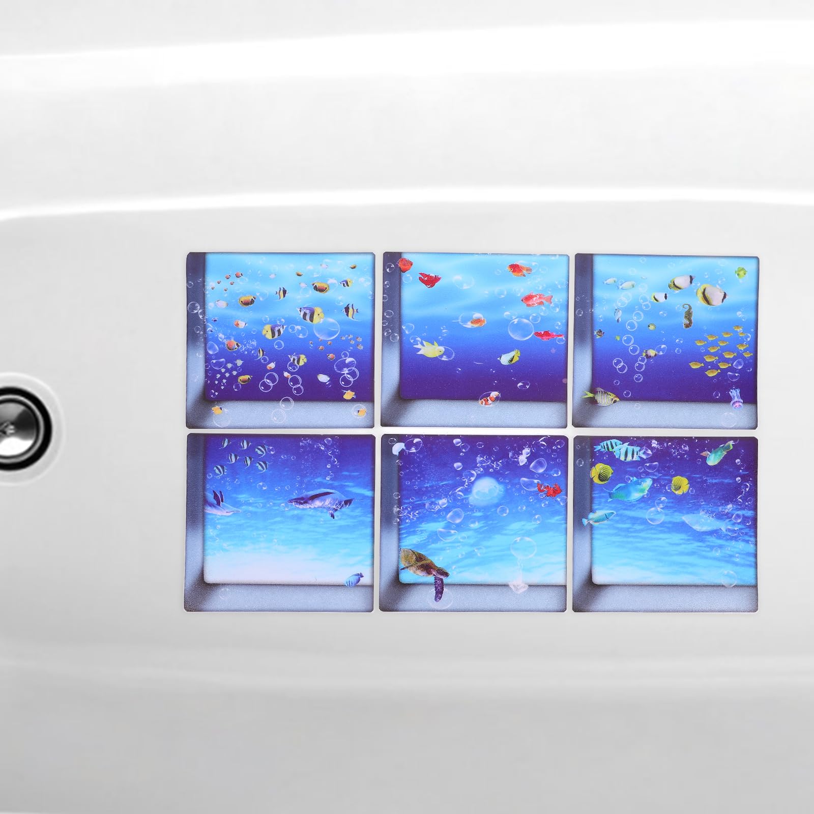 ULTNICE 3D Stickers 6 Pcs 3D The Underwater World Bath Treads Sticker Tub Stickers Non Slip Bath Tub Tub Decals for Bathroom Tub Wall Patch