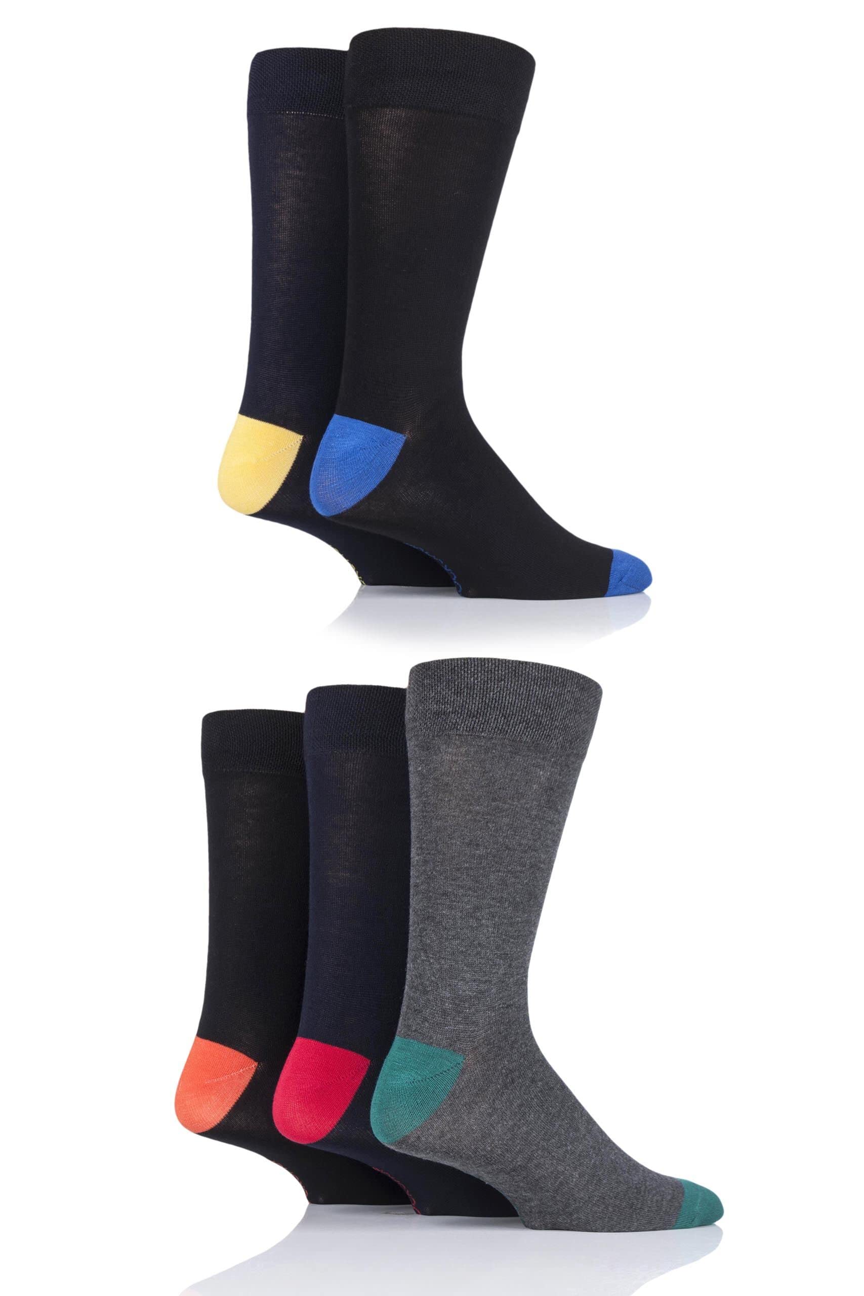SockShop Men's Bamboo Socks Pack of 5 (7-11, Classic Bright/Bng)
