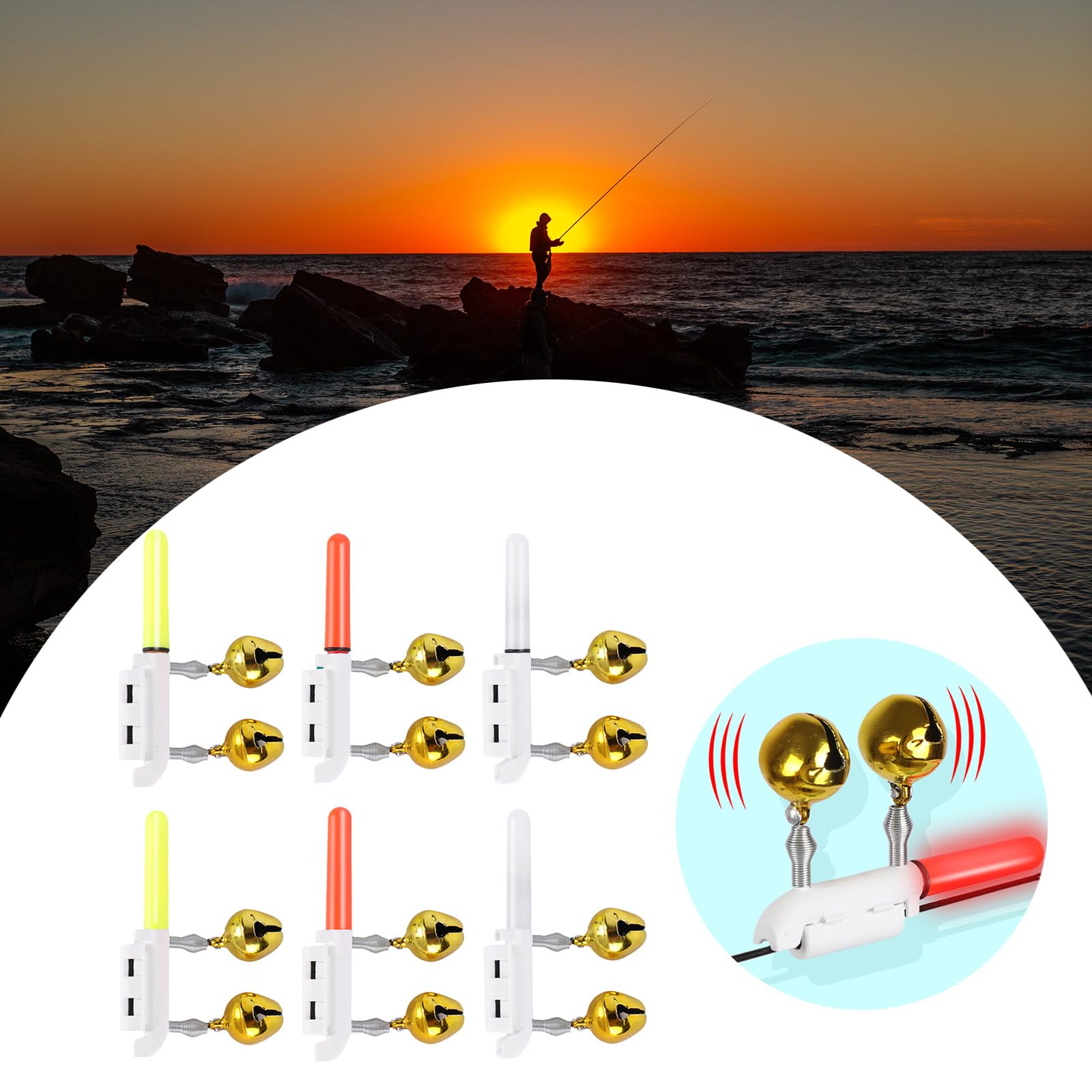 KAKASEA Fishing Glow Stick LED Glow Stick for Fishing LED Night Fishing Strikes Alerts Glow Stick Bites Alarm Glow Lamp