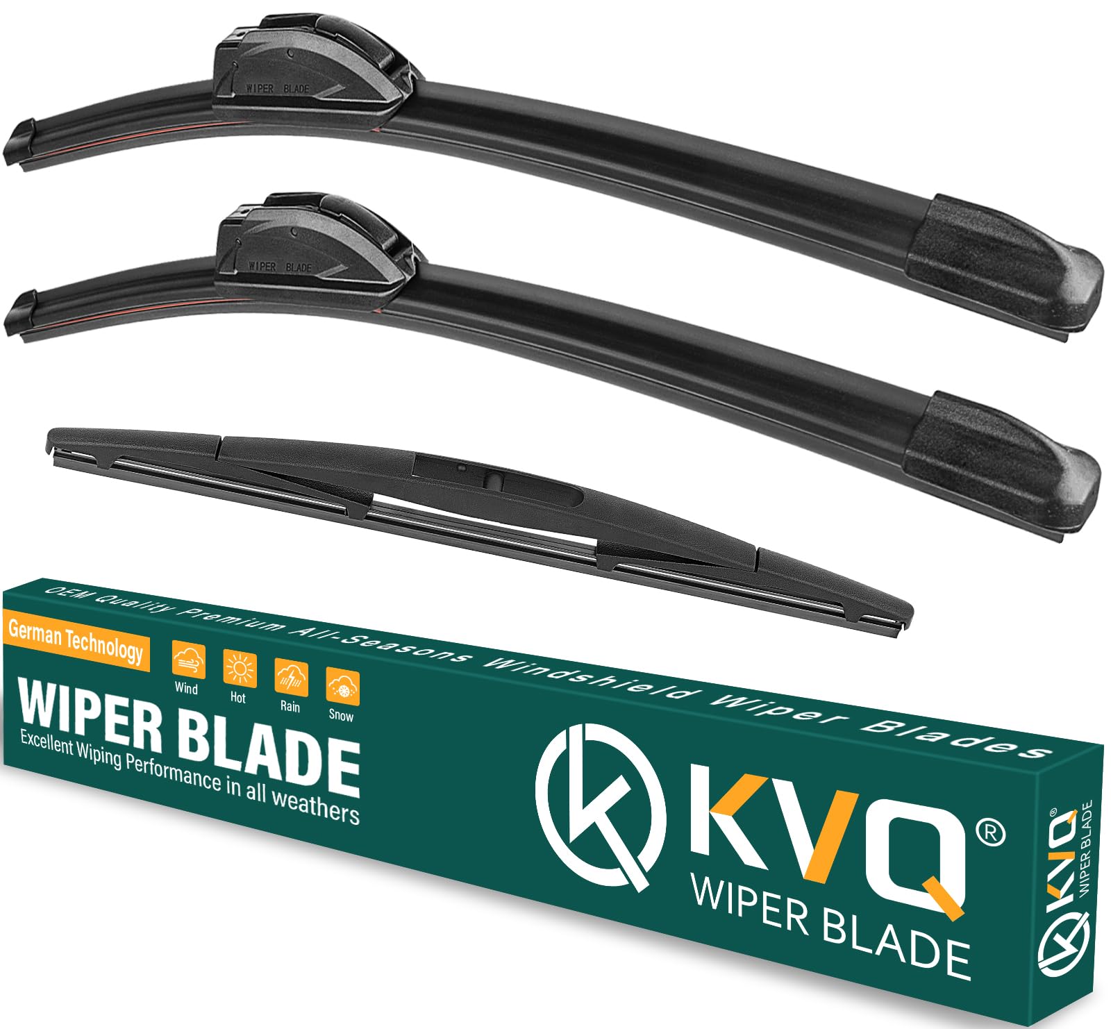 Windshield Wiper Blades Replacement for Nissan Versa Note 2014 2015 2016 2017 2018 2019,Original Equipment Replacement Front Rear Wiper Blade Set - 28" 12" 12" (Set of 3)