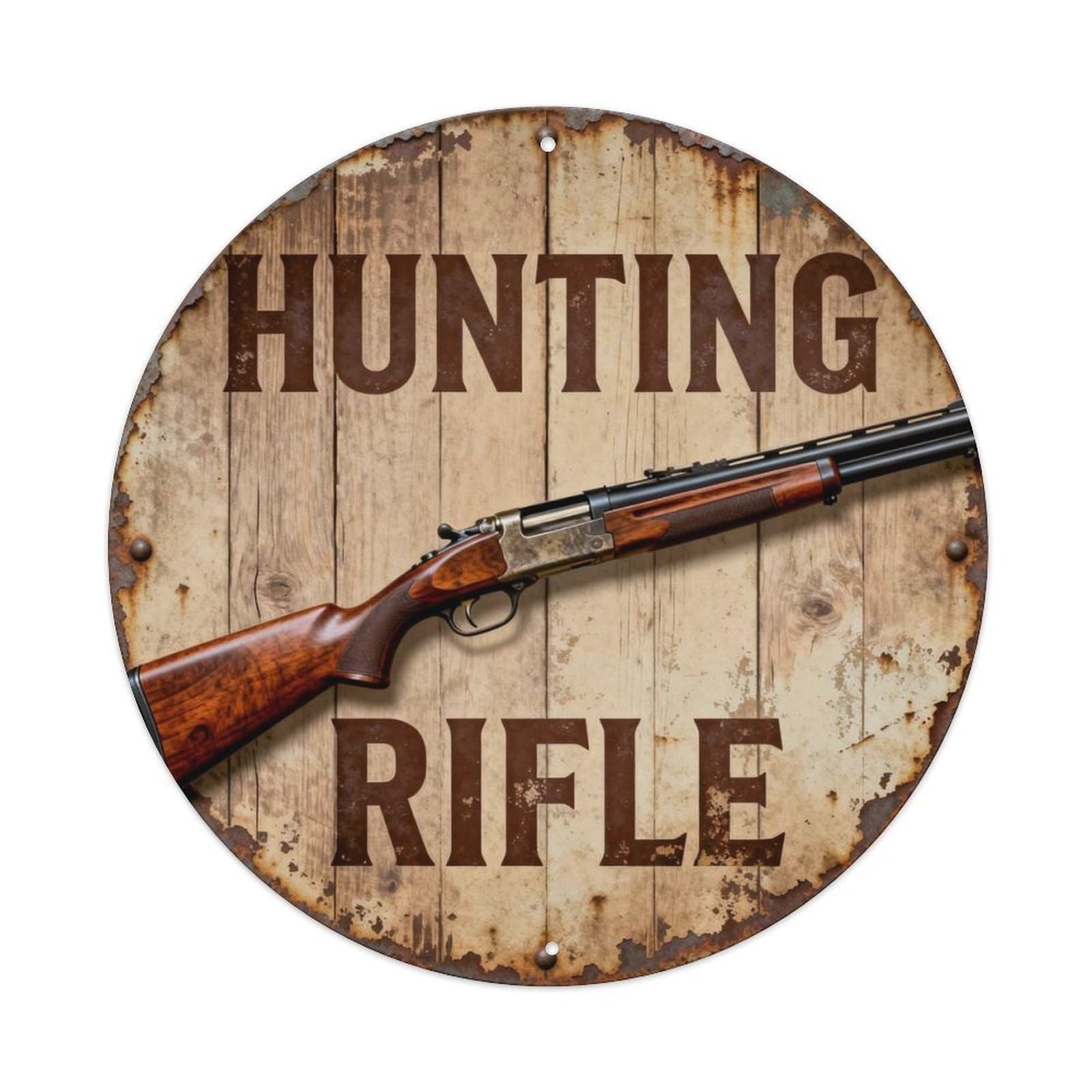 Hunting Rifle Metal Tin Sign Plaque