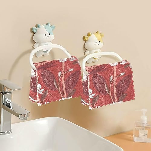 Miniatura 6 de Birds Blooming Floral Red Soft Print Towels for Drying Dishes Quick Dry Set of 6 Dish Tea Towels for Bathroom Table