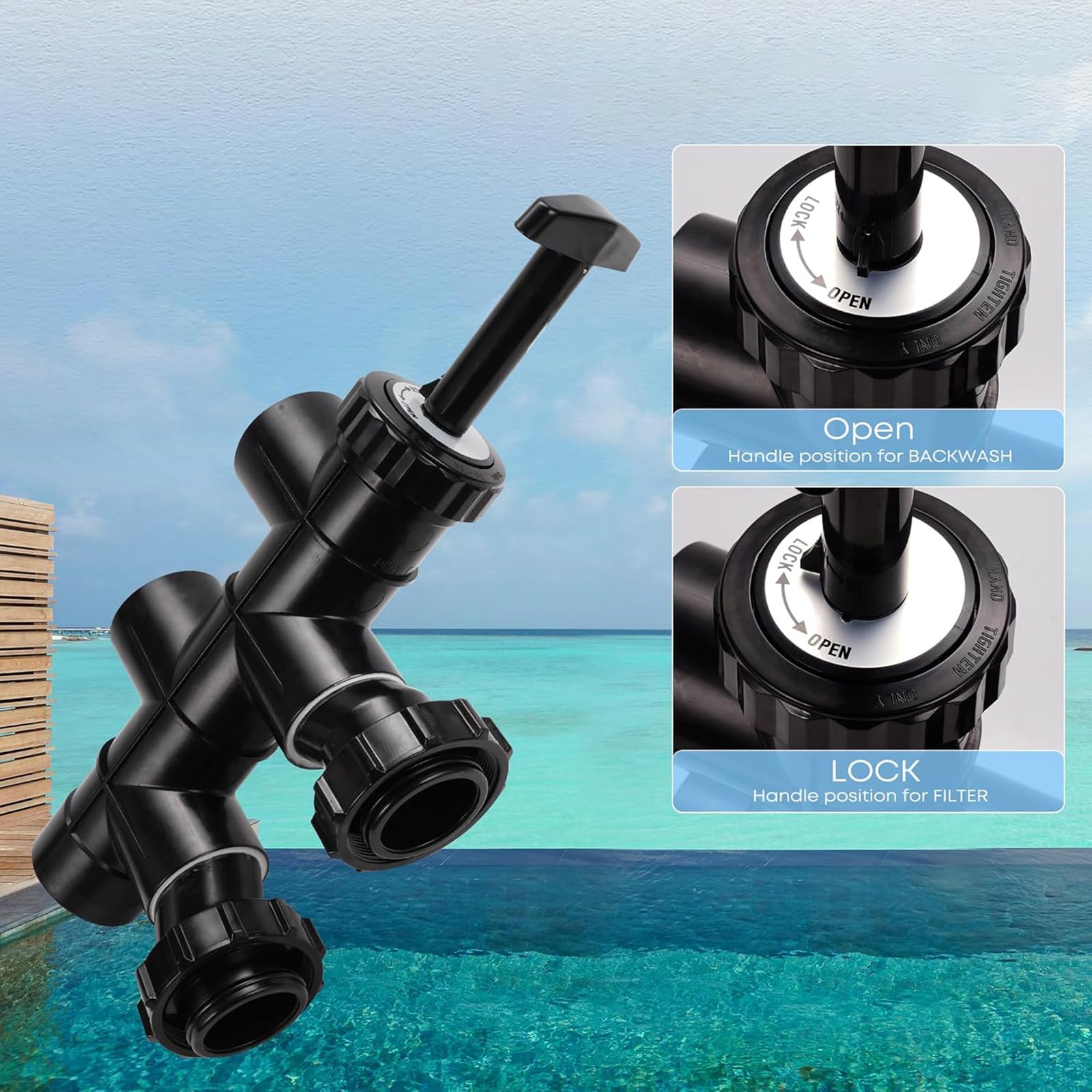 Pièce coulissante pour arrangements de sable de base, installation simple et filtration efficace, filtre d'entretien de piscine