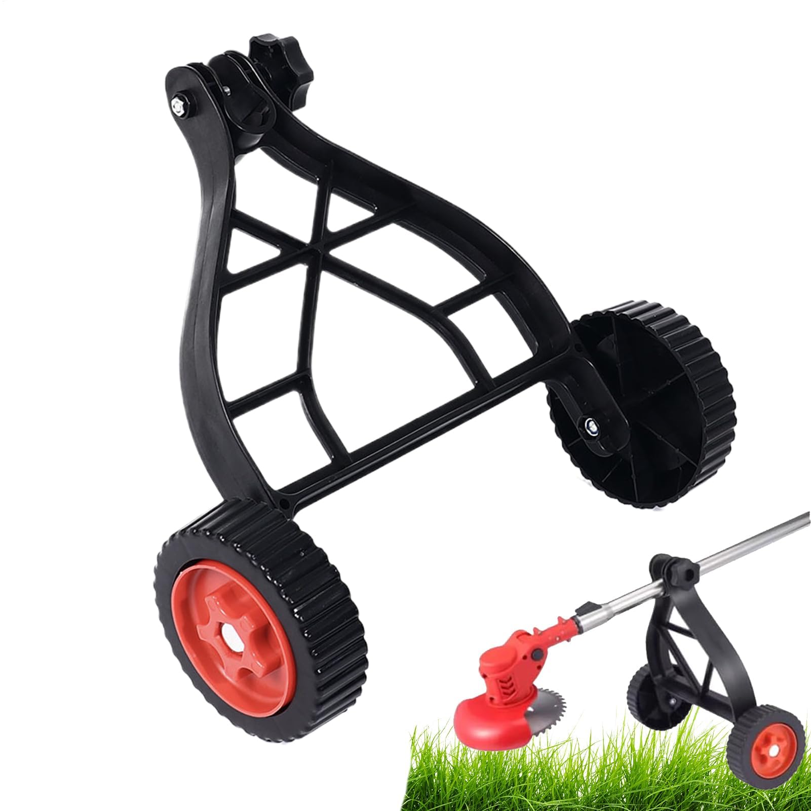Wheeled Strimmer Wee-d Trimmer Support Wheel, Adjustable Lawn Mower Auxiliary Wheels,String Trimmer Support Wheel Attachment,Gardening Wee-d Wacker Wheels 23mm-28mm For We-ed Trimmer Grass Cutter Ga-s