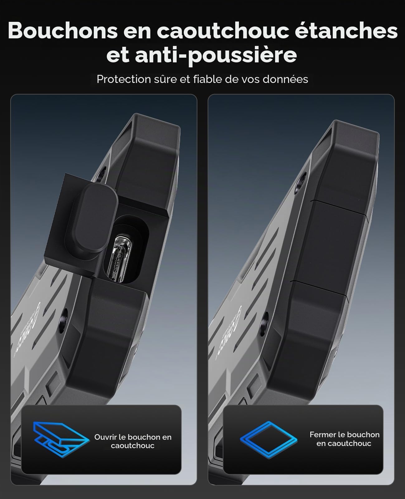 ORICO Extreme Portable SSD 512 Go, USB 3.2 Gen 2x2 Disque Dur Externe Robuste, 2000MB/s en Lecture, 1800MB/s en Écriture, 20Gbps, Idéal pour Les Éditeurs en Extérieur - O20