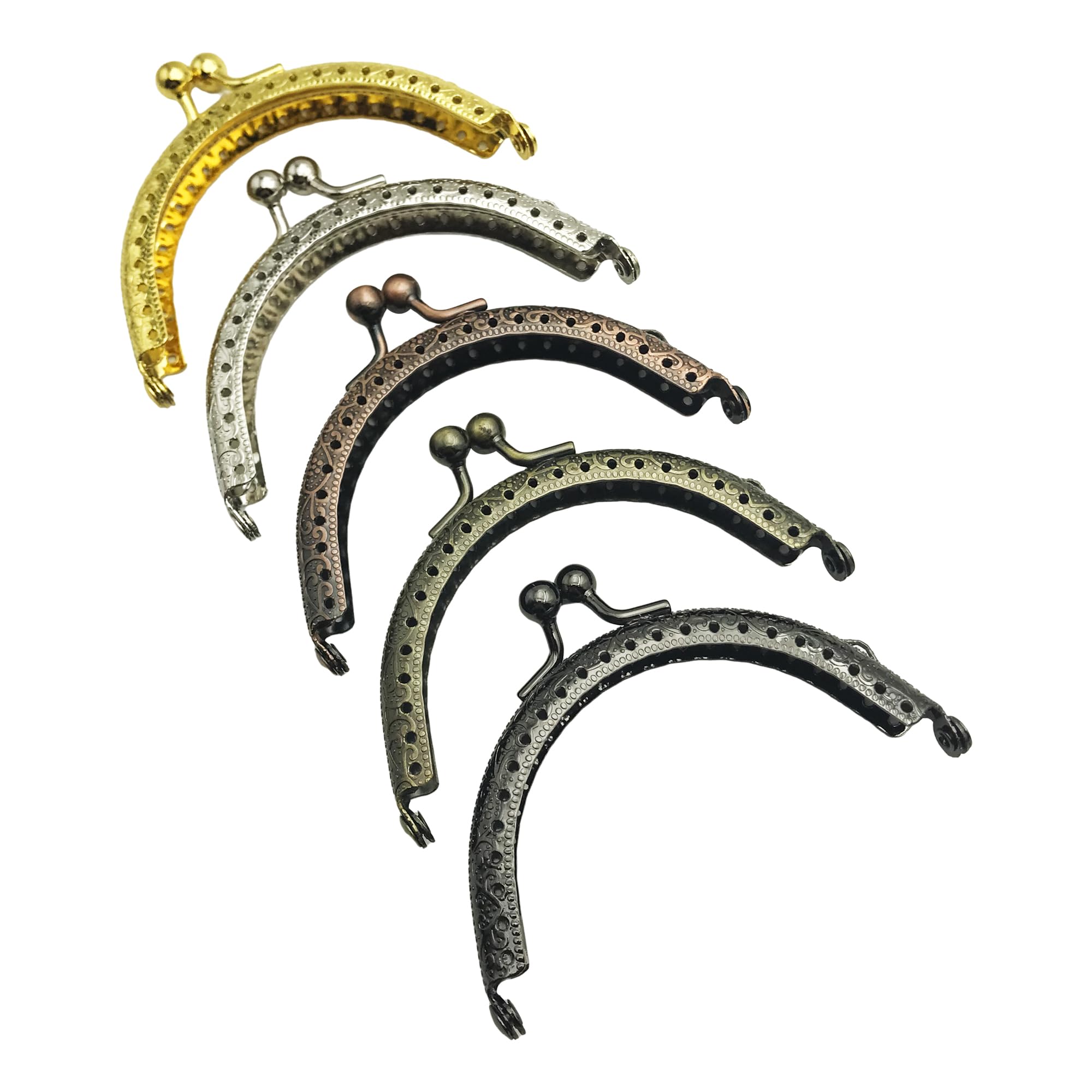 YCCOOGH 5pcs 8.5cm Frame Clasp Kiss Lock Set, DIY Coin Purse Frames, Mixed Colors J021