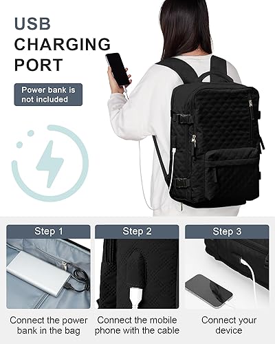 Vista 249 de VECAVE Mochila de viaje para laptop, mochila aprobada para vuelos,Mochila deportiva para universidad casual, E-peacockblue, Mochila para laptop