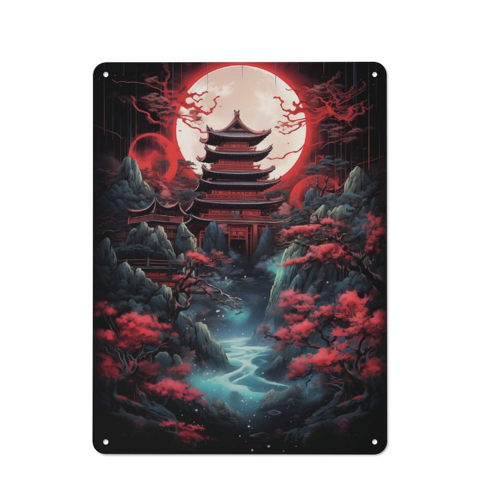 Vintage Retro Metal Sign 40x30cm Featuring Temple of Red, Garage Wall Decor for Garage, Workshop, Shed Or Utility Room