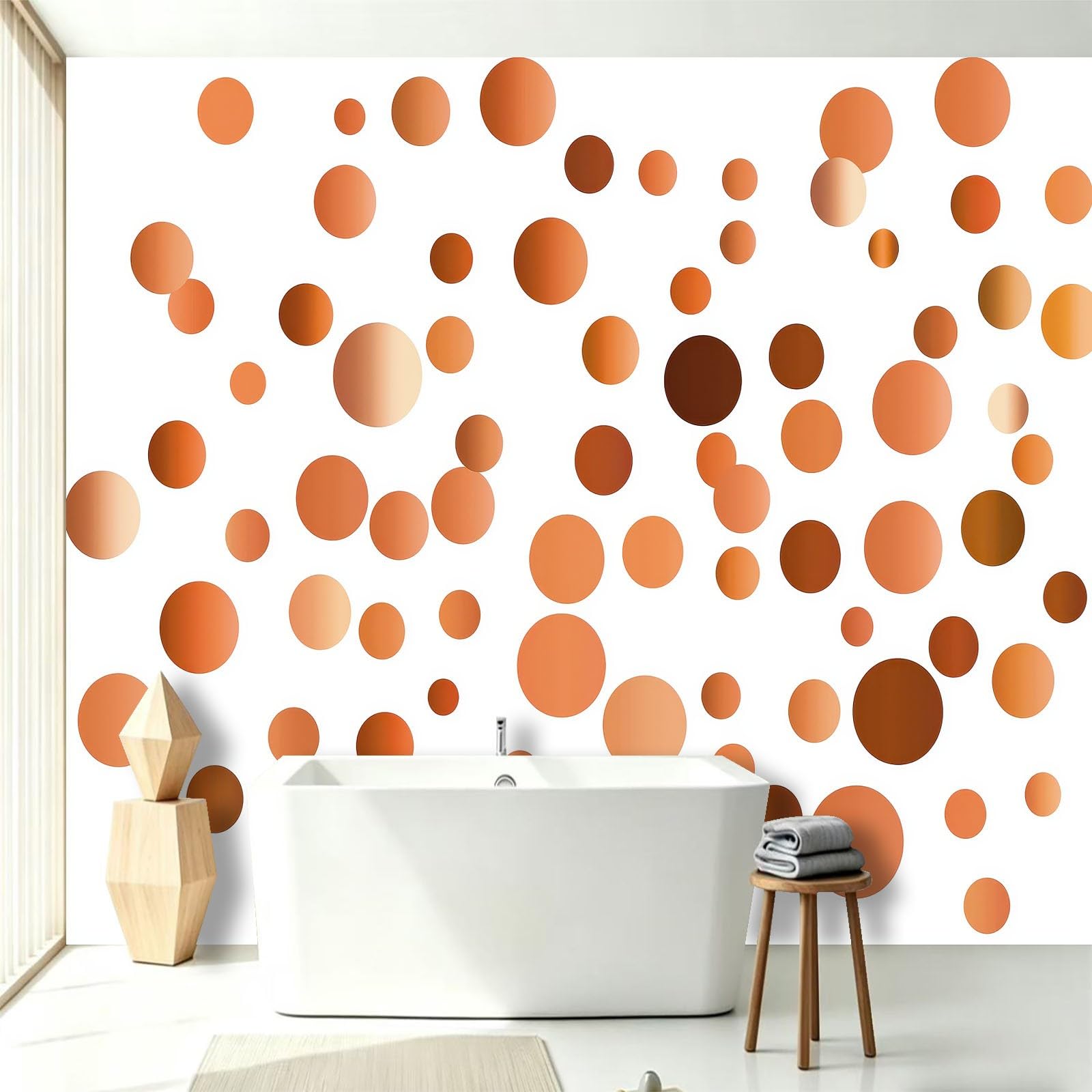 Générique Panoramiczna tapeta minimalistyczna geometria 200 x 140 cm (dł. x wys.), dekoracja ścienna do pokoju dziecięcego salon kuchnia - gobelin unikalny i nowoczesny design - wzory w kropki
