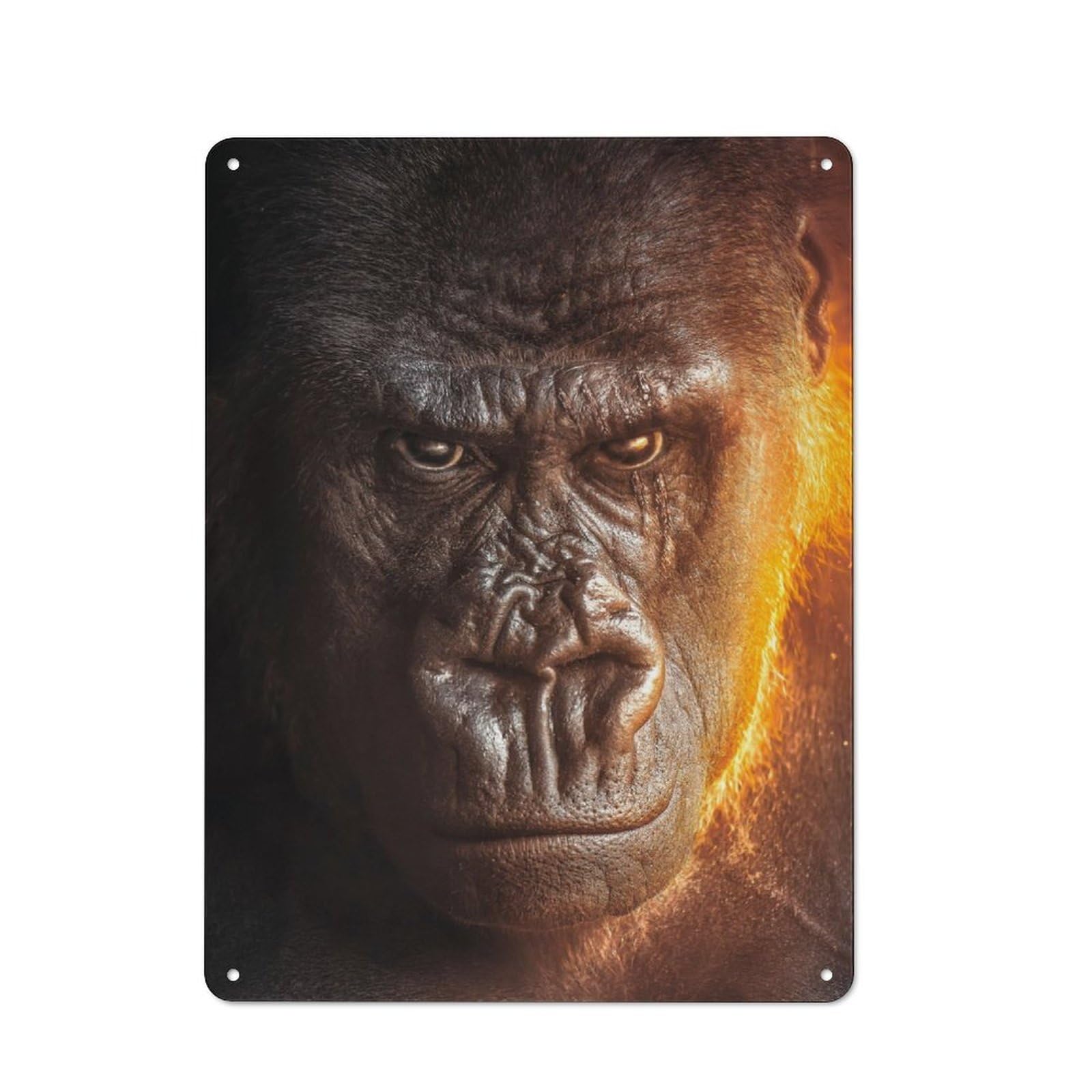 Vintage Gorilla Scar Vintage Tin Sign 40x30cm, Cafe Wall Decor for Bakery, Diner, Cafe Or Family Room