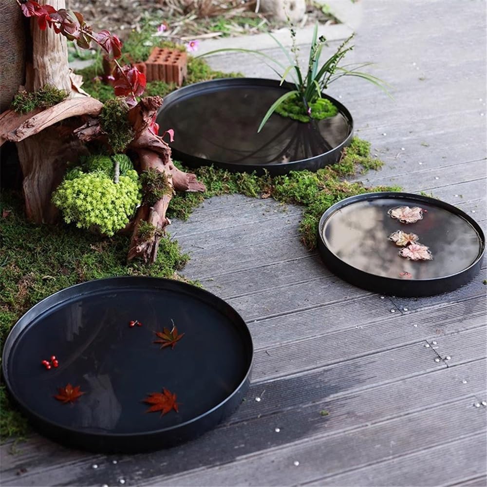 Sottovasi per Fiori Pallet Rotondo for Piante da Fiori in Ceramica Vaso(Piccolo)