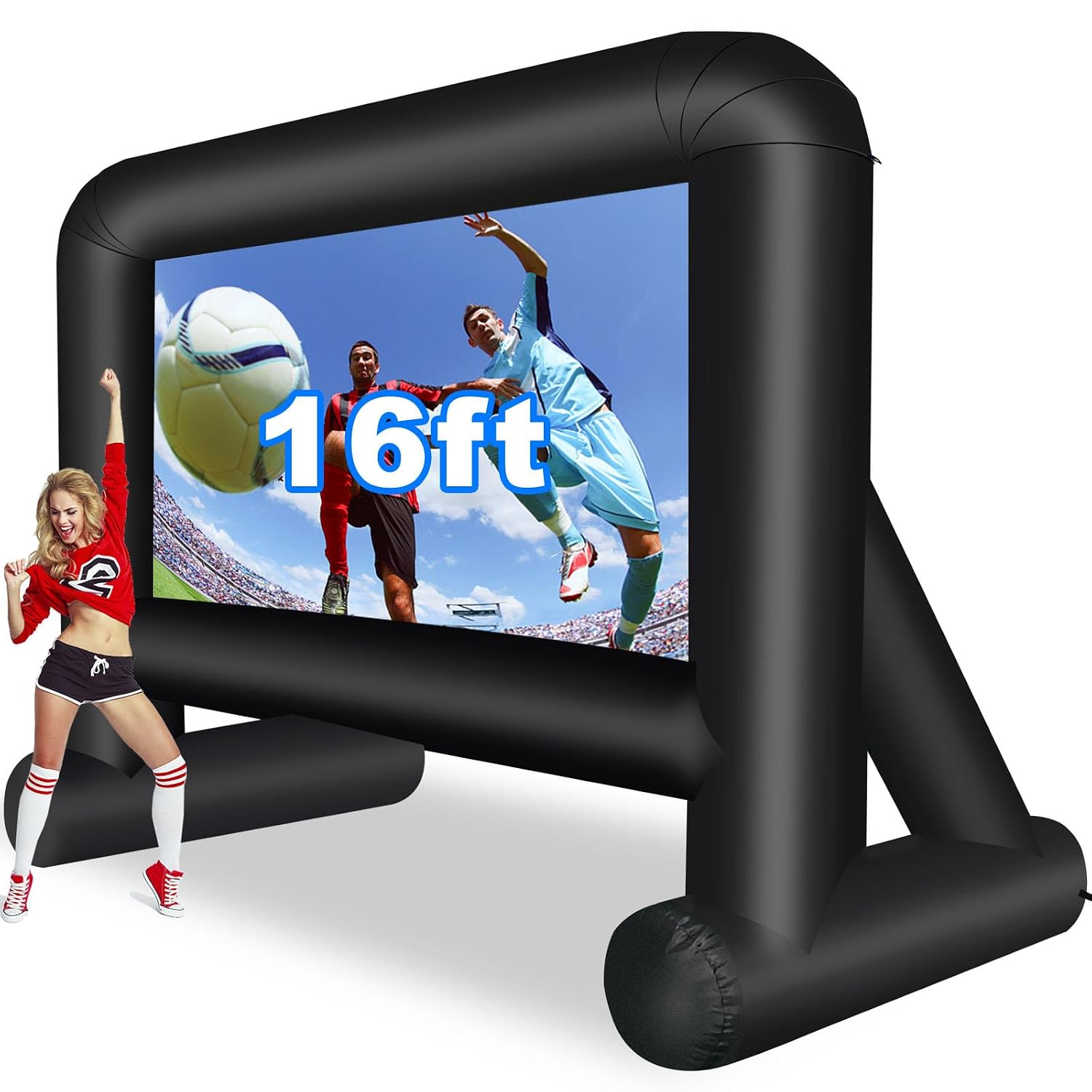 16 Feet Inflatable Movie Screen Outdoor, Projection Screen with Air Blower, Tie-Downs and Storage Bag - Easy Set up, Mega ... - Review, Price and Buying Guide