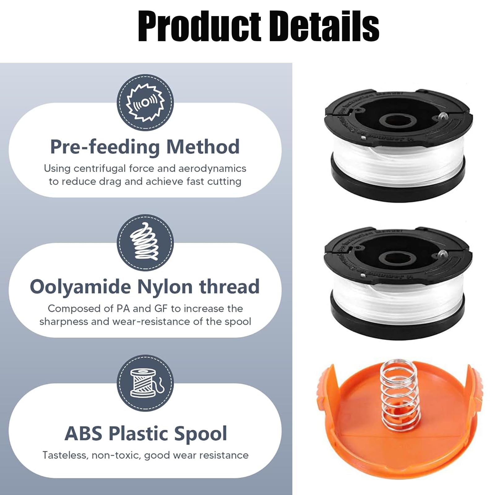 3 PCS Black And Decker Strimmer Spool, Strimmer Spool for Black and Decker Strimmer Wire, Decker Reflex Strimmer Spool Line - Image 3