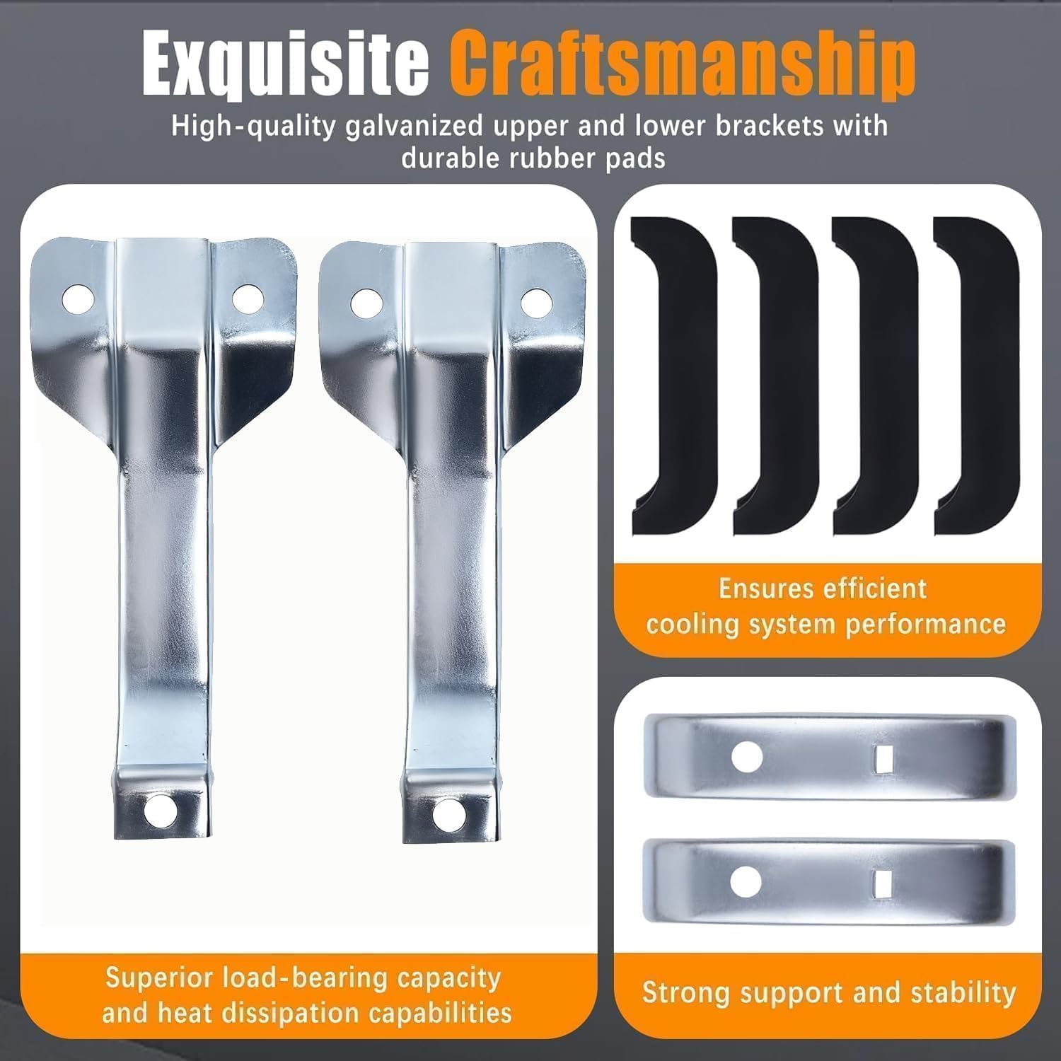 4 Core Heavy Duty Radiator Bracket Kit Fit for Chevy GMC Truck C10 C20 C30 1967-1972 Replace 1099ZB,1099ZC