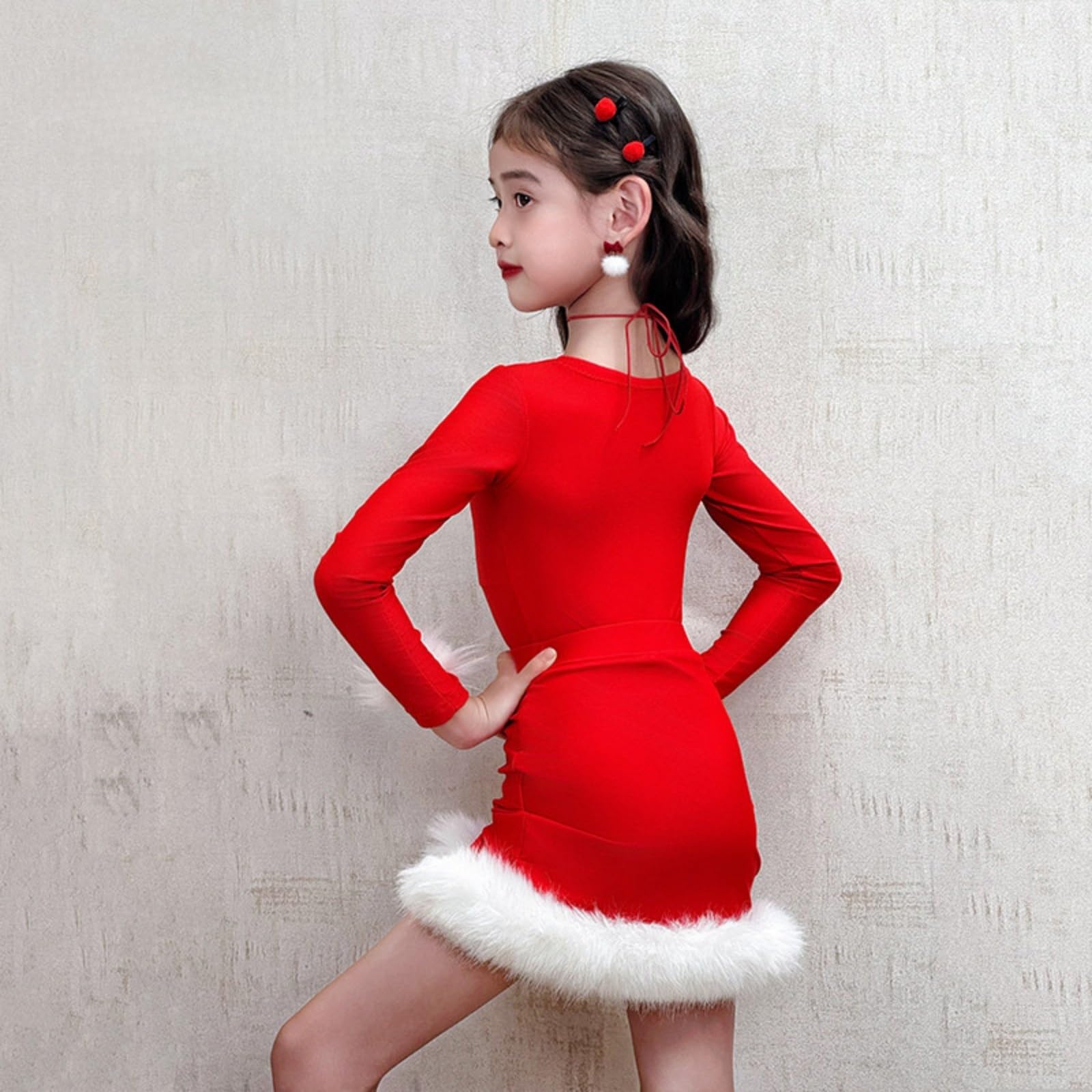 MEECHI Abito da Ballo Latino Autunno-Inverno for Ragazze Body Elastico
