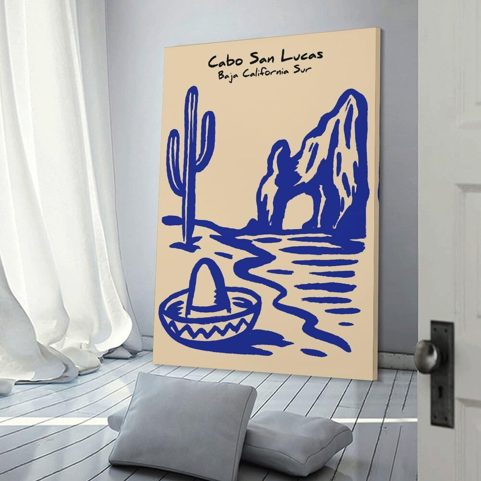 Junmoney Cabo San Lucas Desert Landscape Canvas Wall Art, 20x30inch(50x75cm), for Bedroom, Guest Room Or Reading Nook, Decorative Wall Art for Cosy Rooms