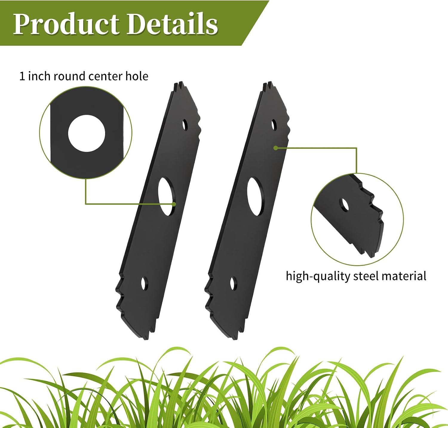 AC04215 8" Reversible Heavy Duty Hardened Steel Edger Blade Expand-It - Compatible with Ryo bi Edgers Models UT50500, UT15518, RY15518, RYEDG11, P2310 and P2300B, Replaces 818-928 (4 Pack)